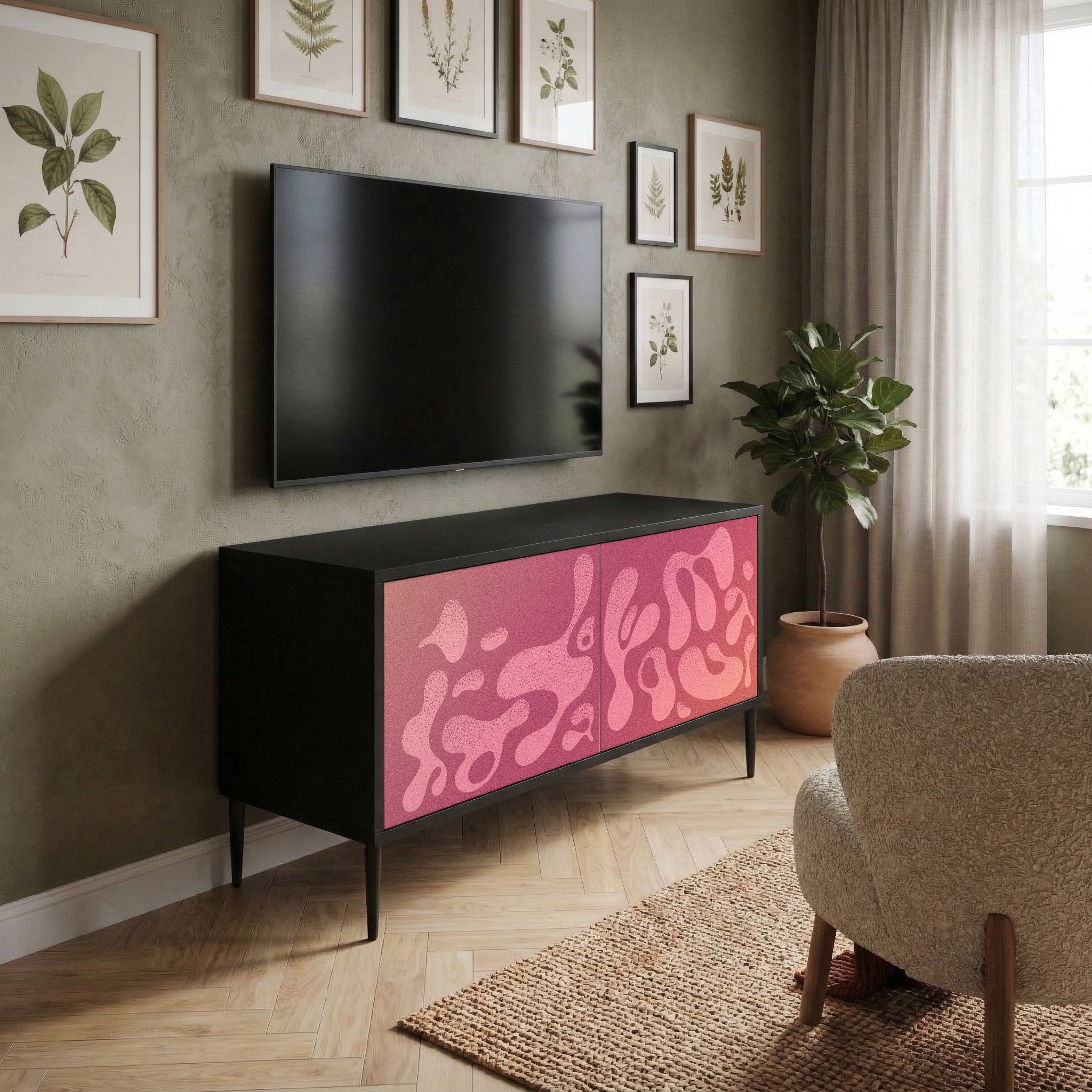 IRREGULAR PINK Kompaktowa szafka RTV 2-drzwiowa