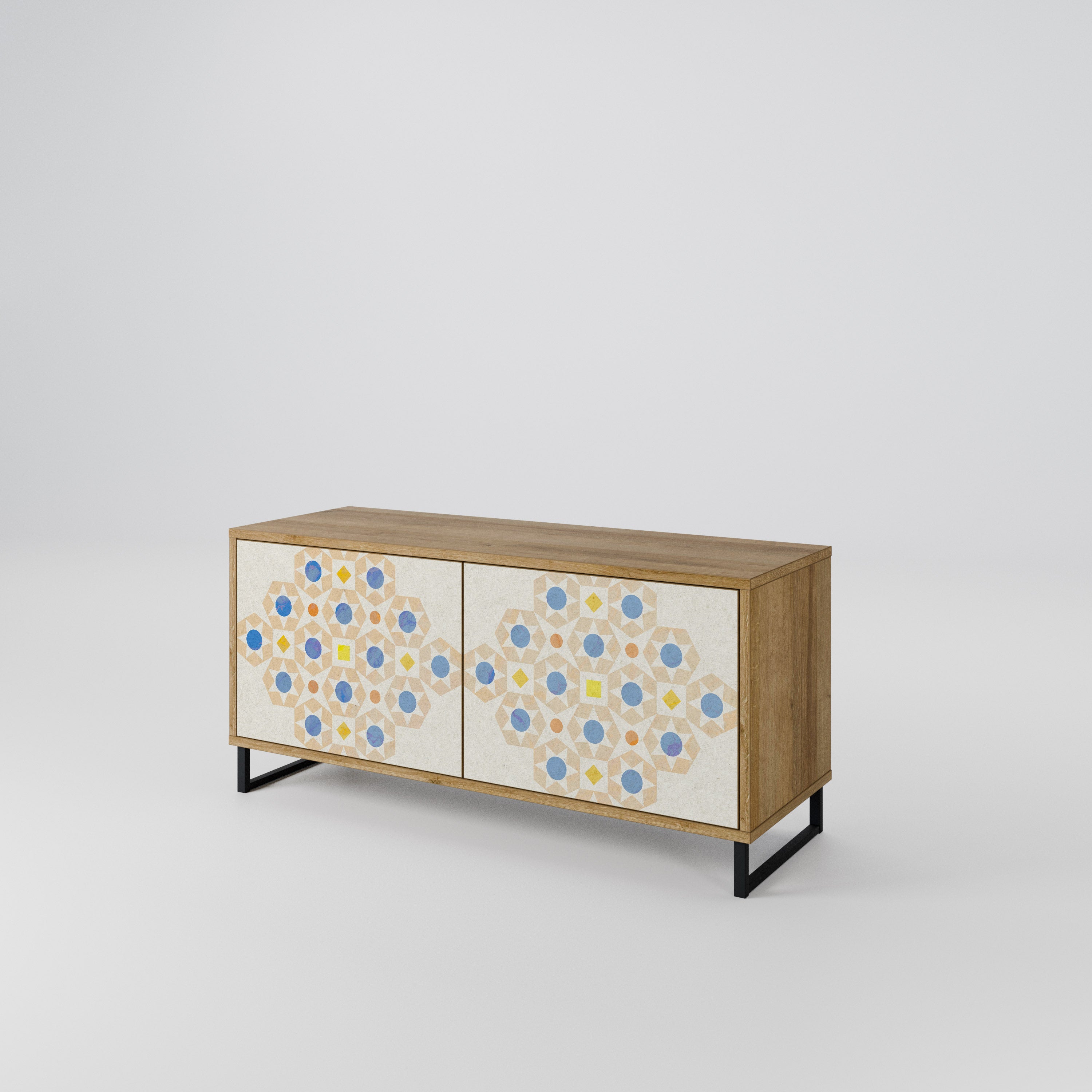 PATTERNED PRISM Kompaktowa szafka RTV 2-drzwiowa