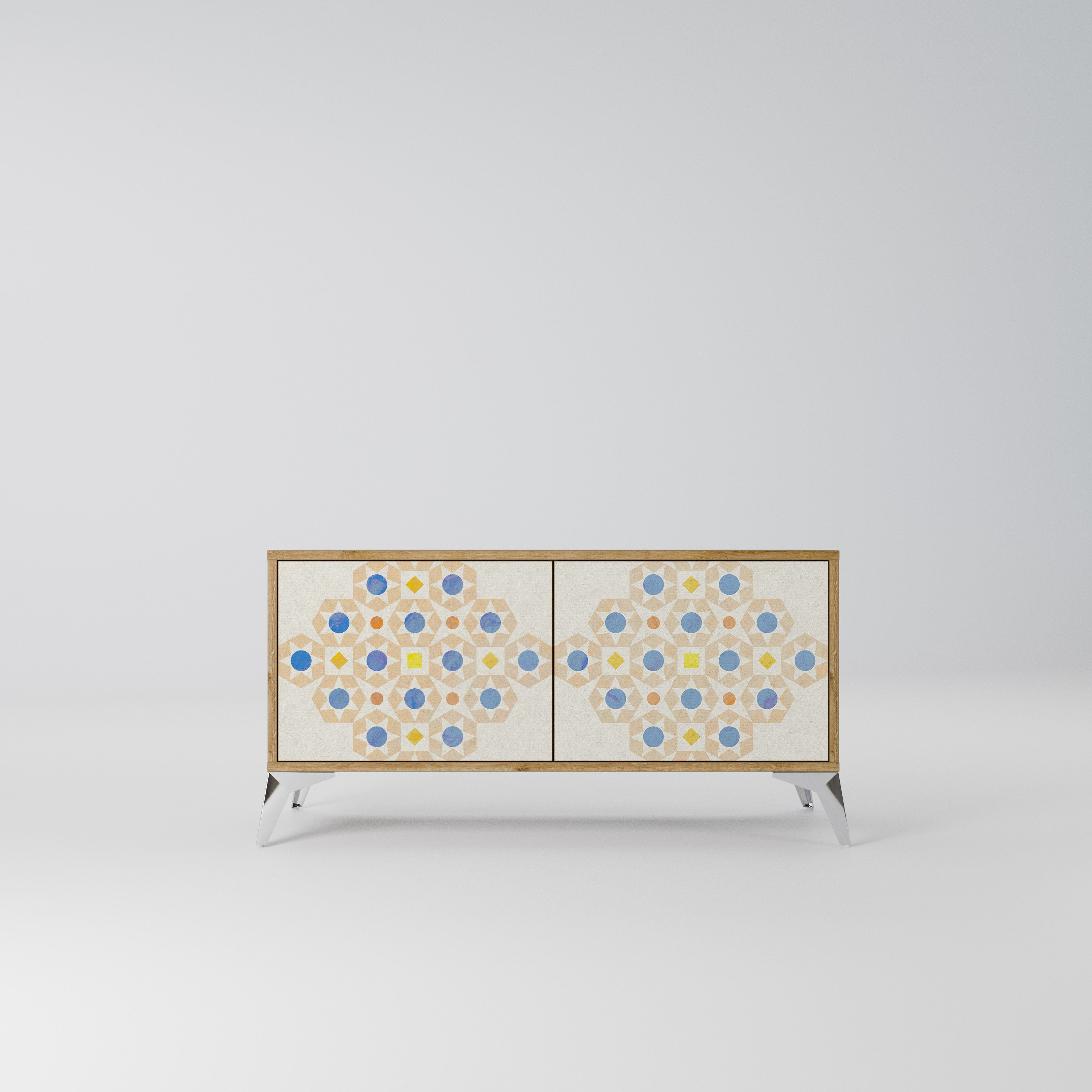 PATTERNED PRISM Kompaktowa szafka RTV 2-drzwiowa
