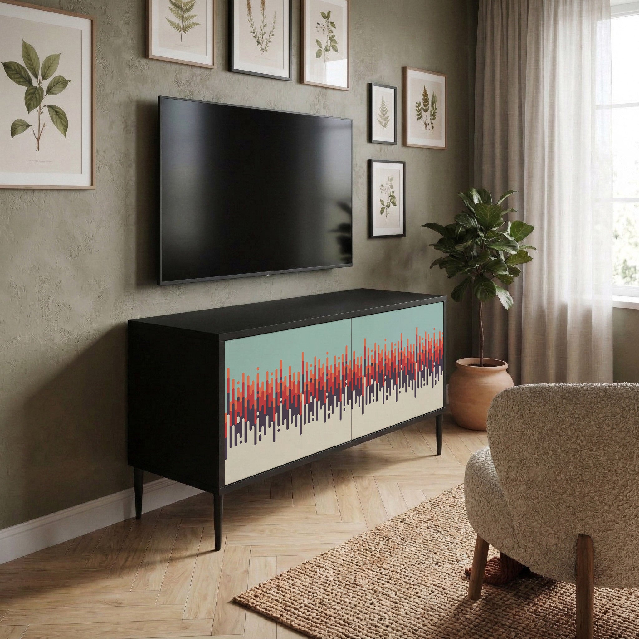 CHROMA CONTOURS Kompaktowa szafka RTV 2-drzwiowa
