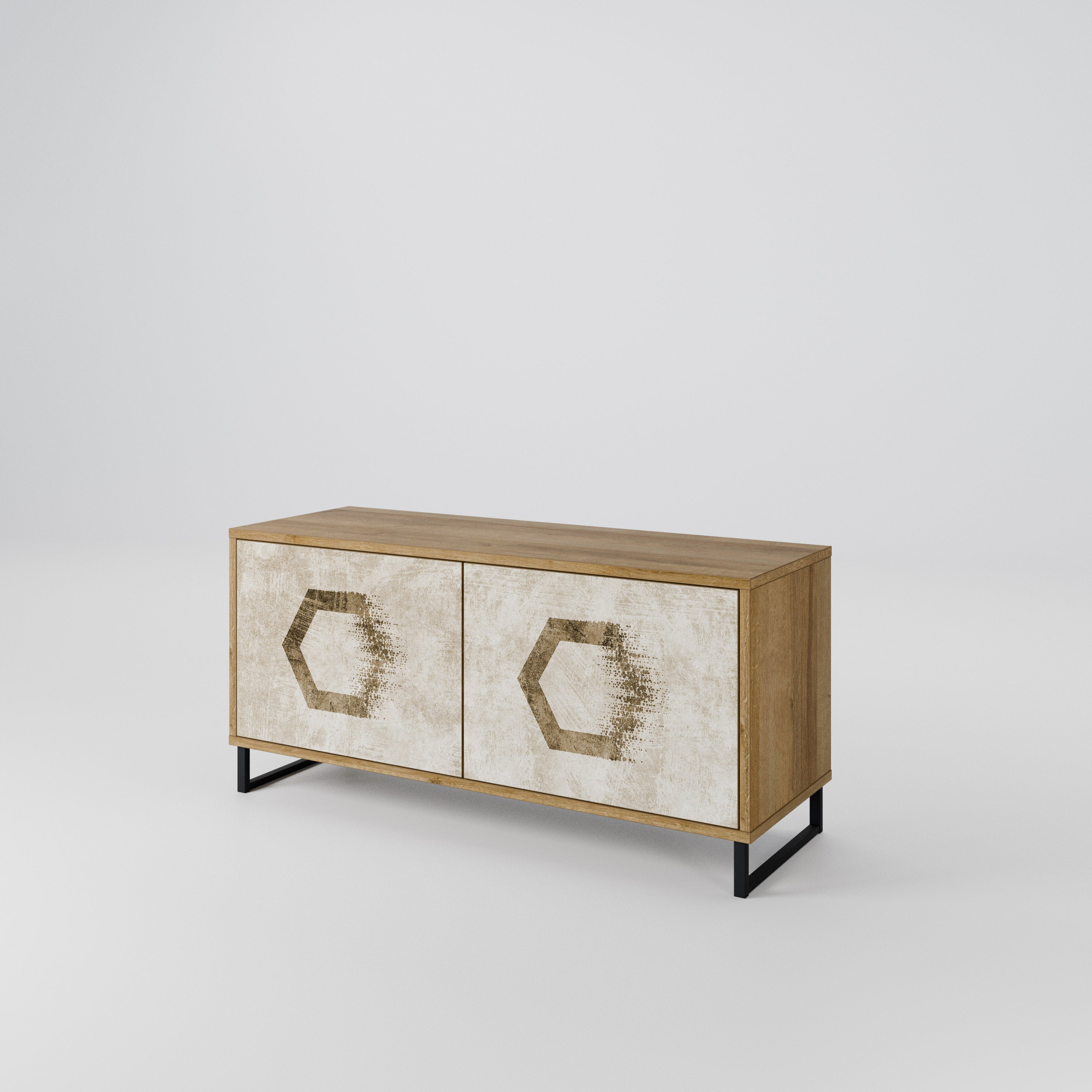 HEXAGONAL SHAPES Kompaktowa szafka RTV 2-drzwiowa