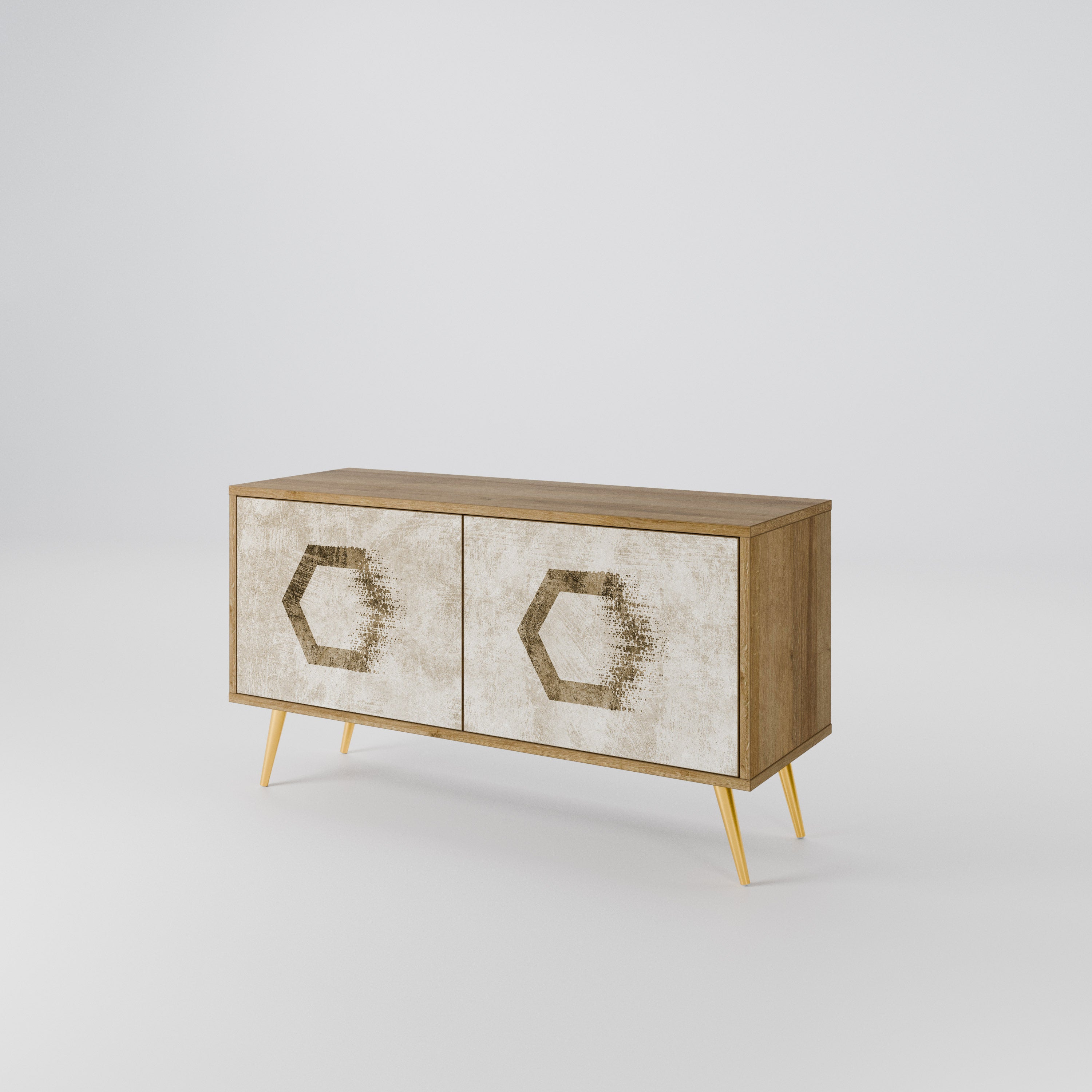 HEXAGONAL SHAPES Kompaktowa szafka RTV 2-drzwiowa
