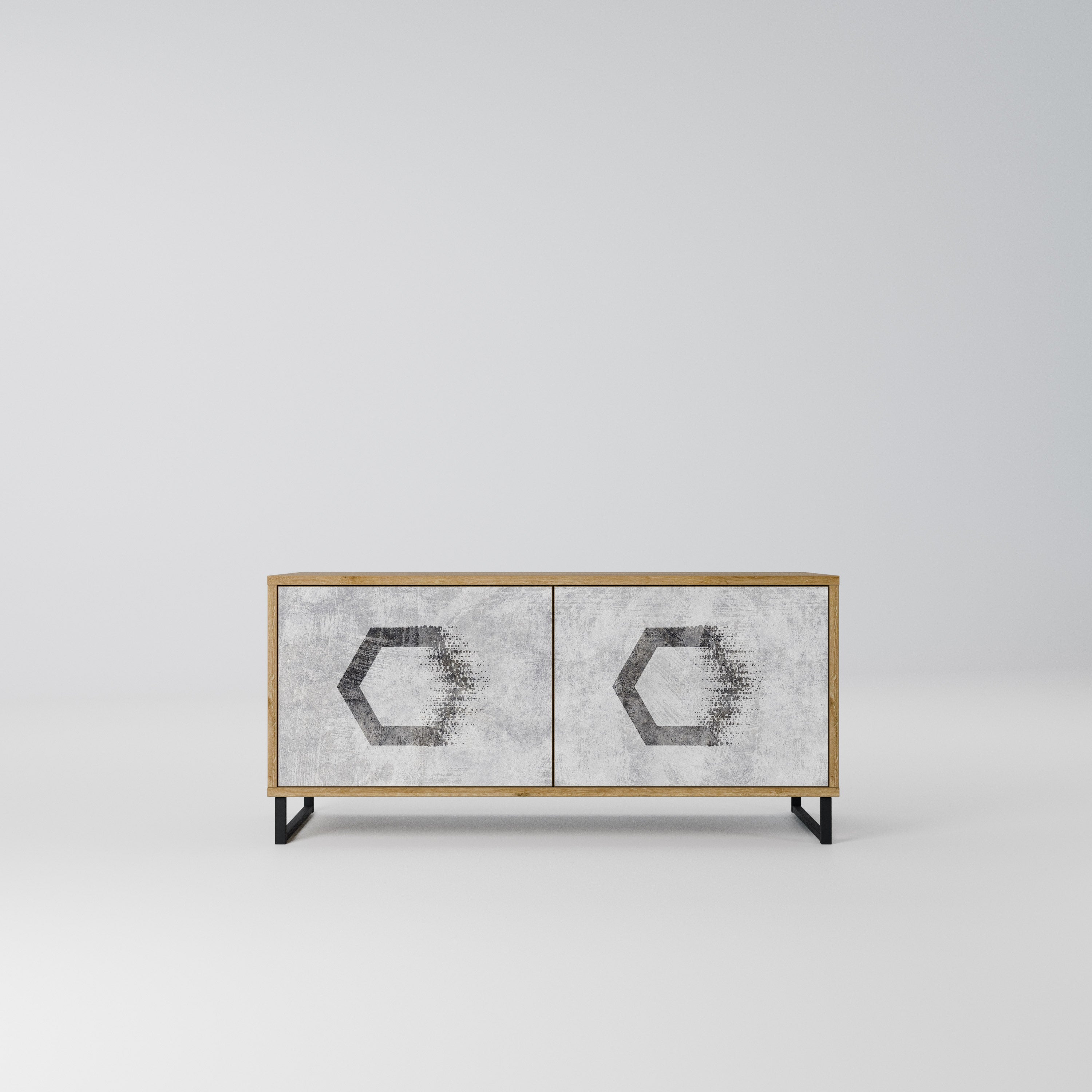 HEXAGONAL FIGURES Kompaktowa szafka RTV 2-drzwiowa
