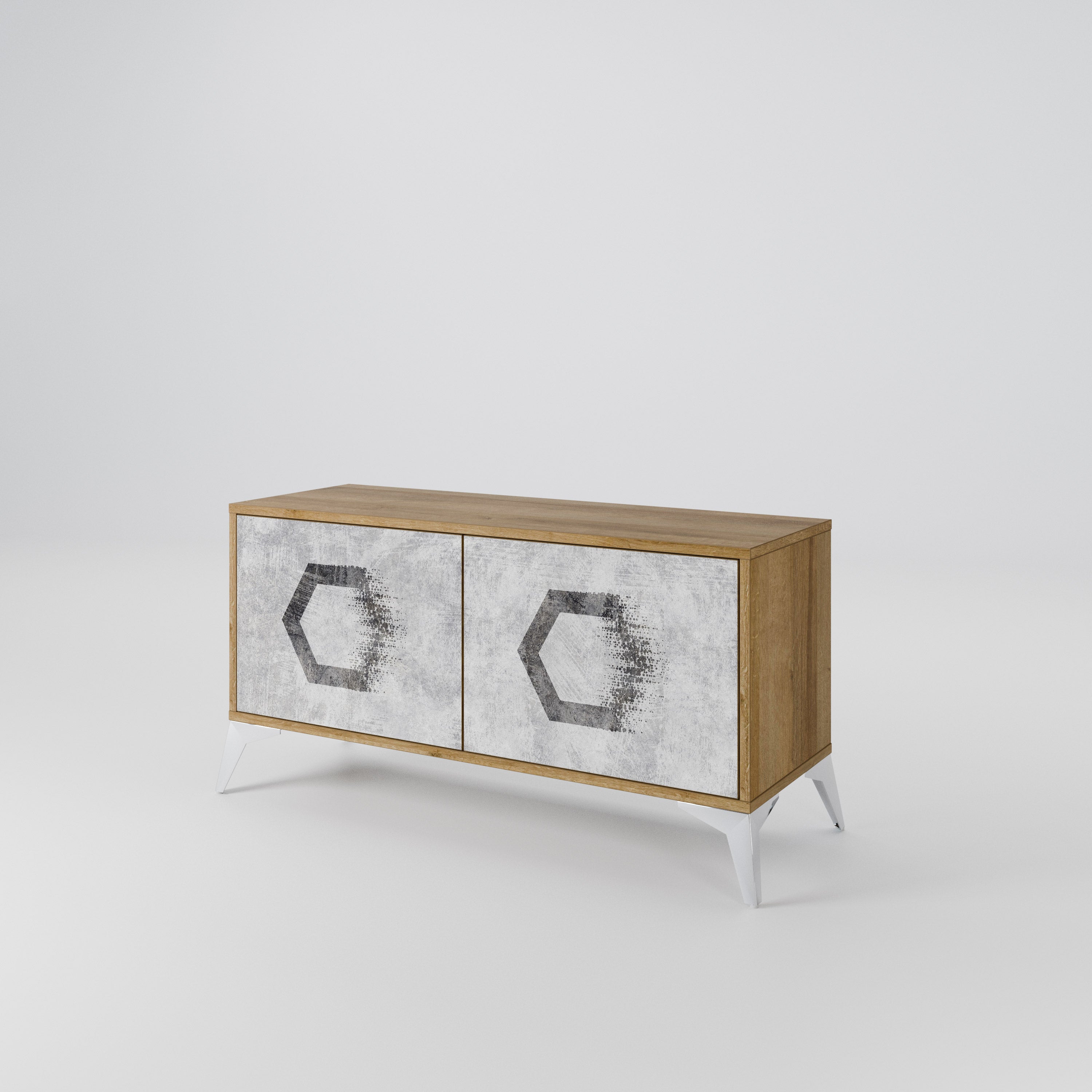 HEXAGONAL FIGURES Kompaktowa szafka RTV 2-drzwiowa