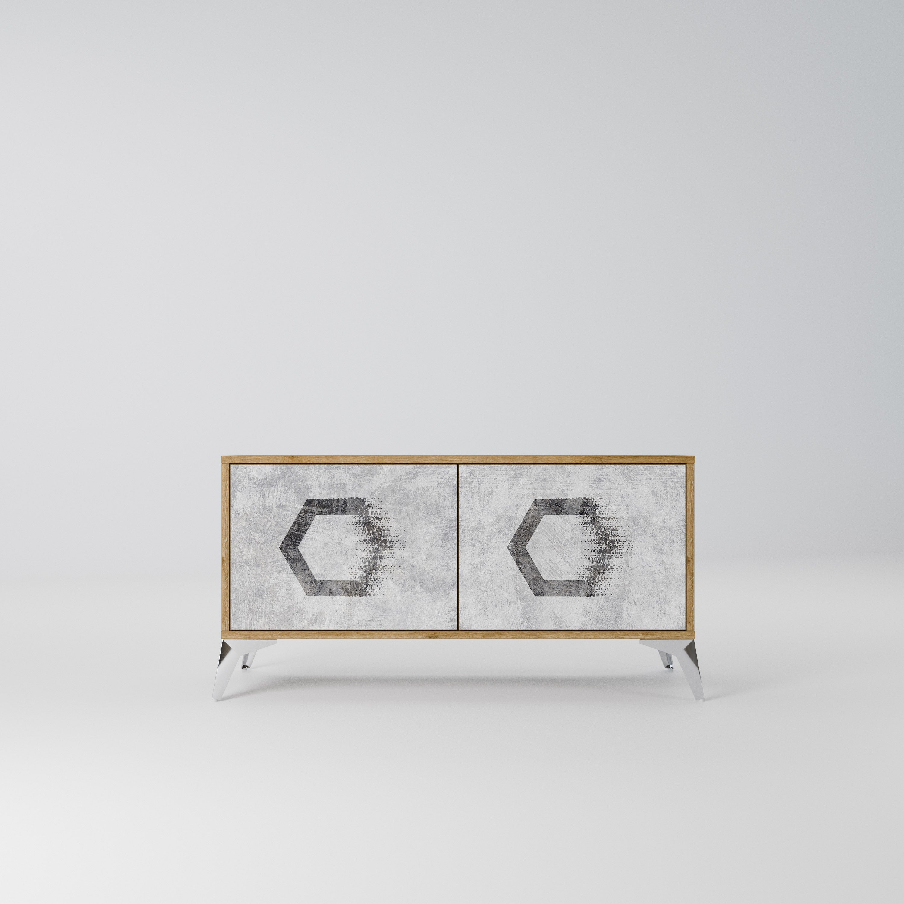 HEXAGONAL FIGURES Kompaktowa szafka RTV 2-drzwiowa