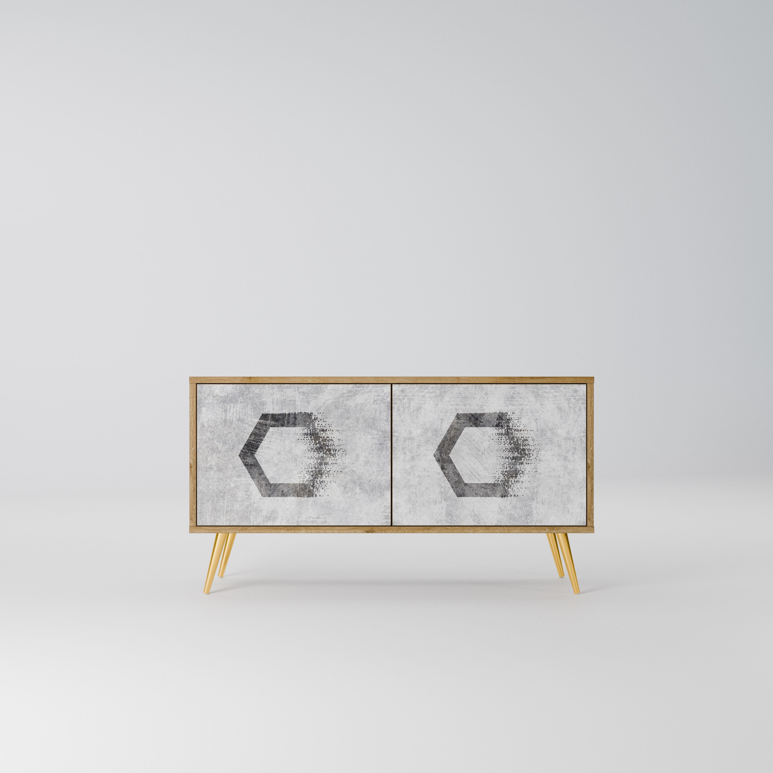 HEXAGONAL FIGURES Kompaktowa szafka RTV 2-drzwiowa