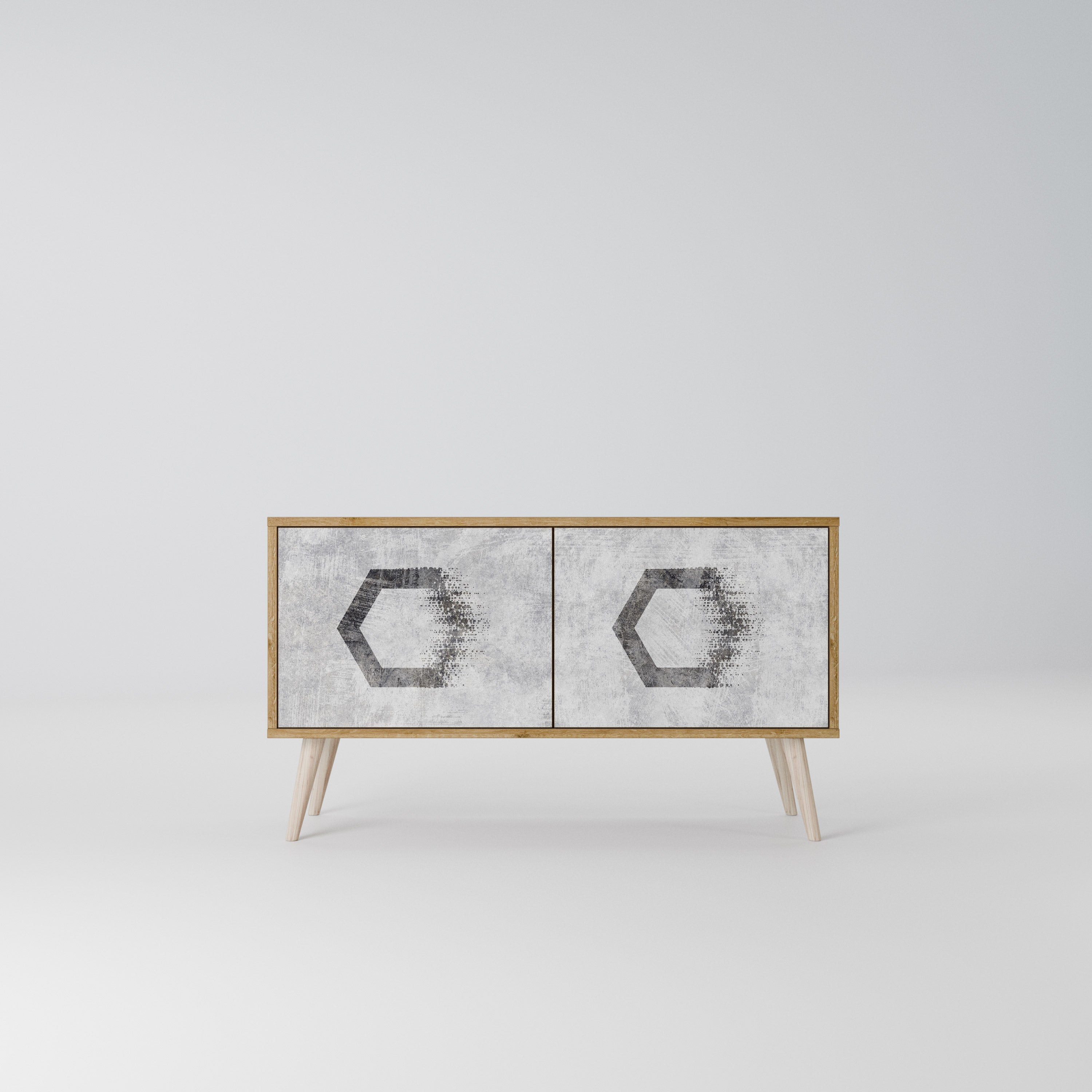 HEXAGONAL FIGURES Kompaktowa szafka RTV 2-drzwiowa