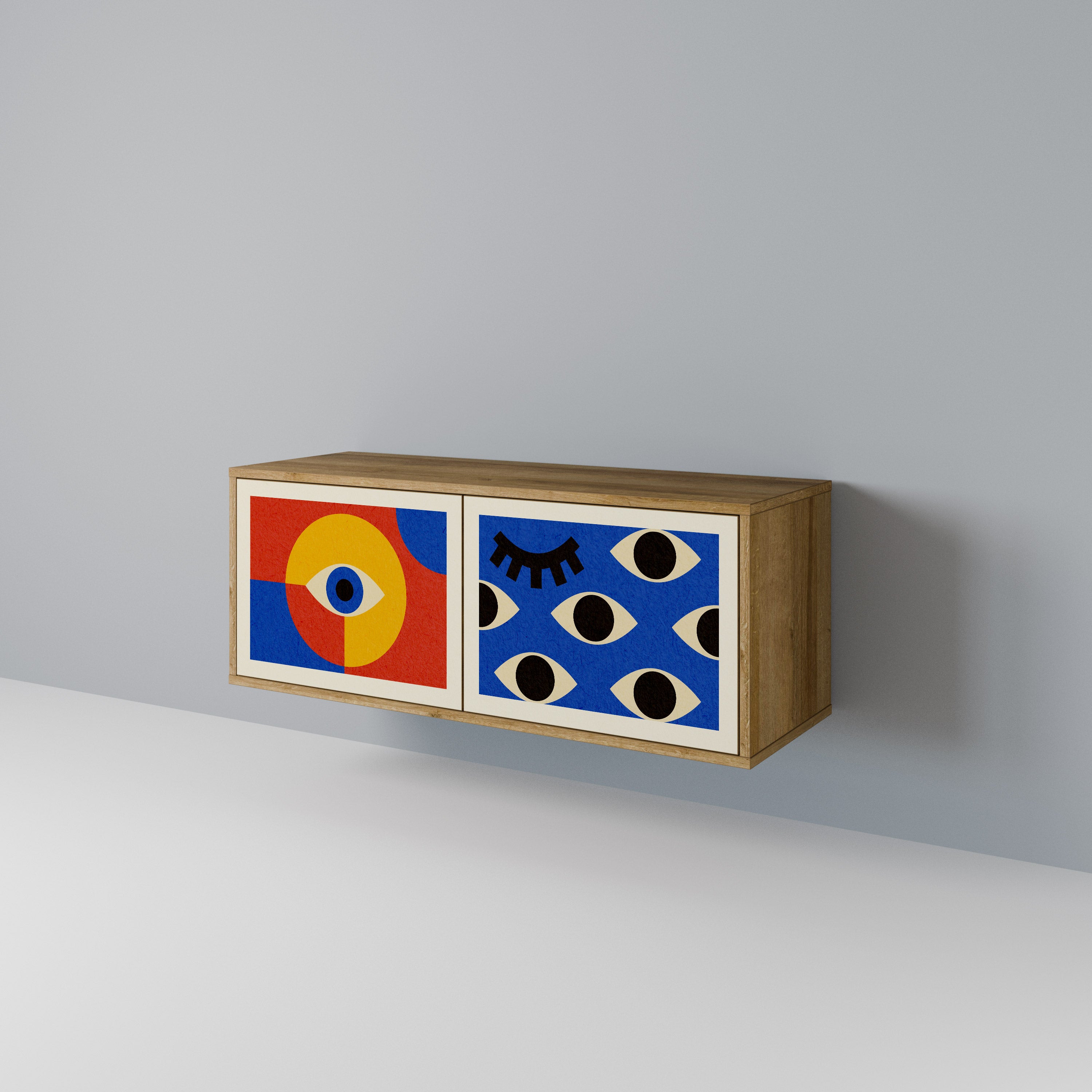GEOMETRIC EYES Kompaktowa szafka RTV 2-drzwiowa