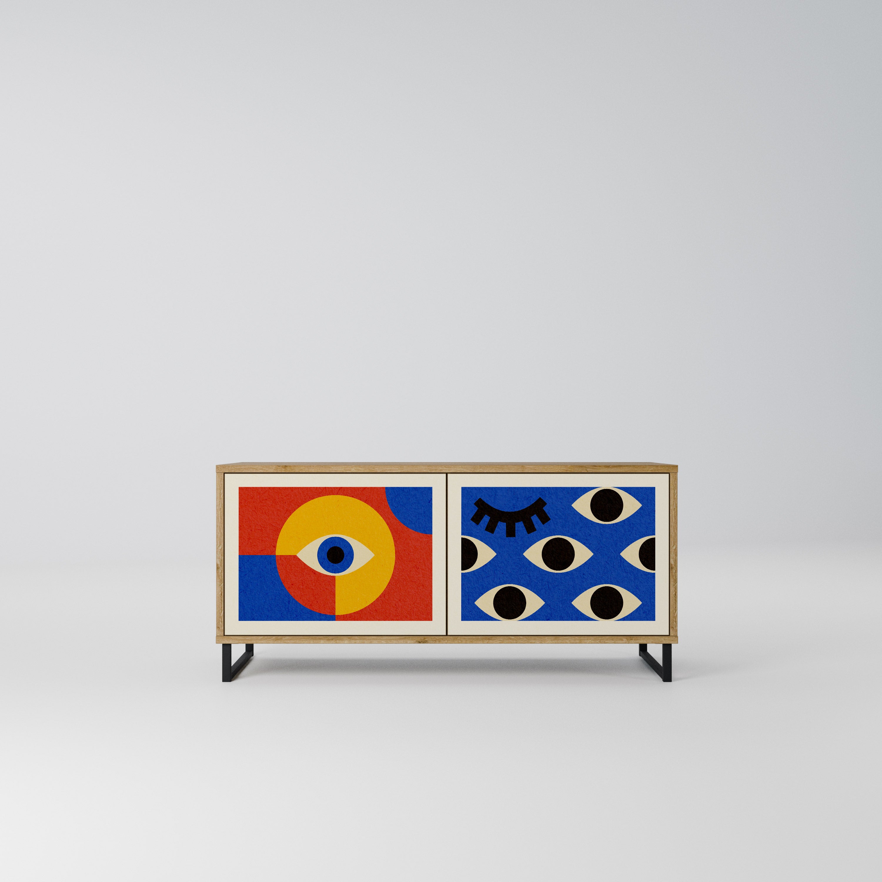 GEOMETRIC EYES Kompaktowa szafka RTV 2-drzwiowa