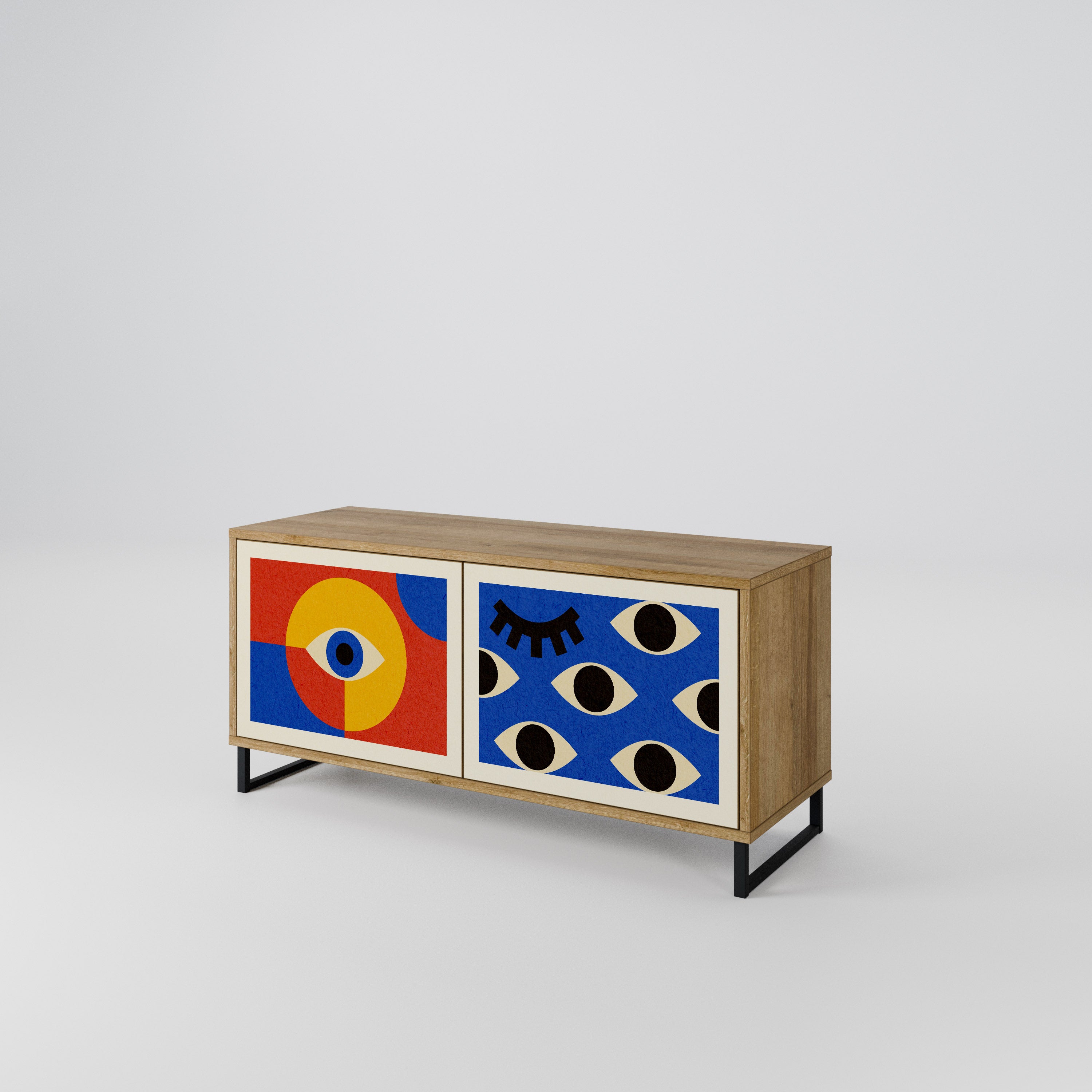 GEOMETRIC EYES Kompaktowa szafka RTV 2-drzwiowa
