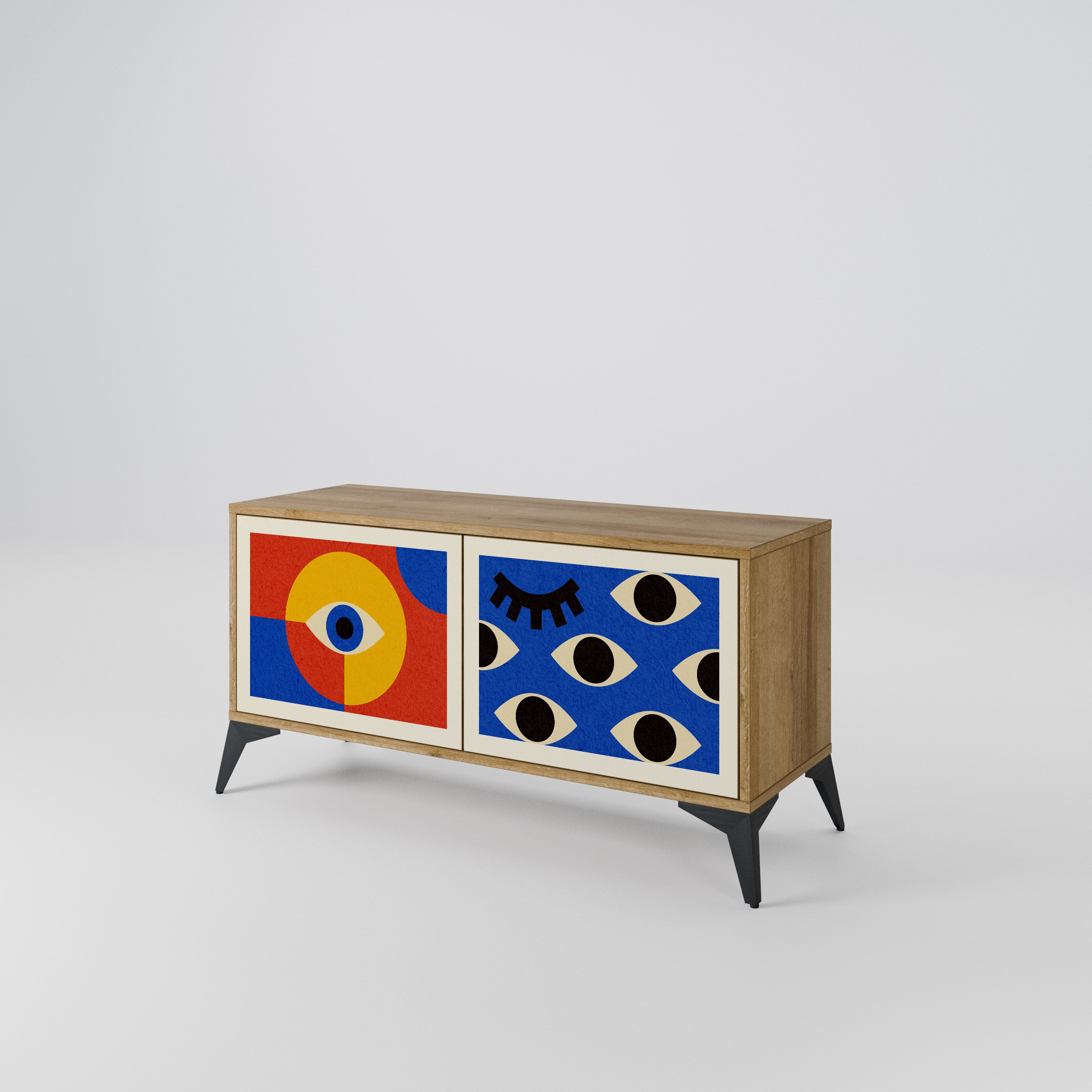 GEOMETRIC EYES Kompaktowa szafka RTV 2-drzwiowa