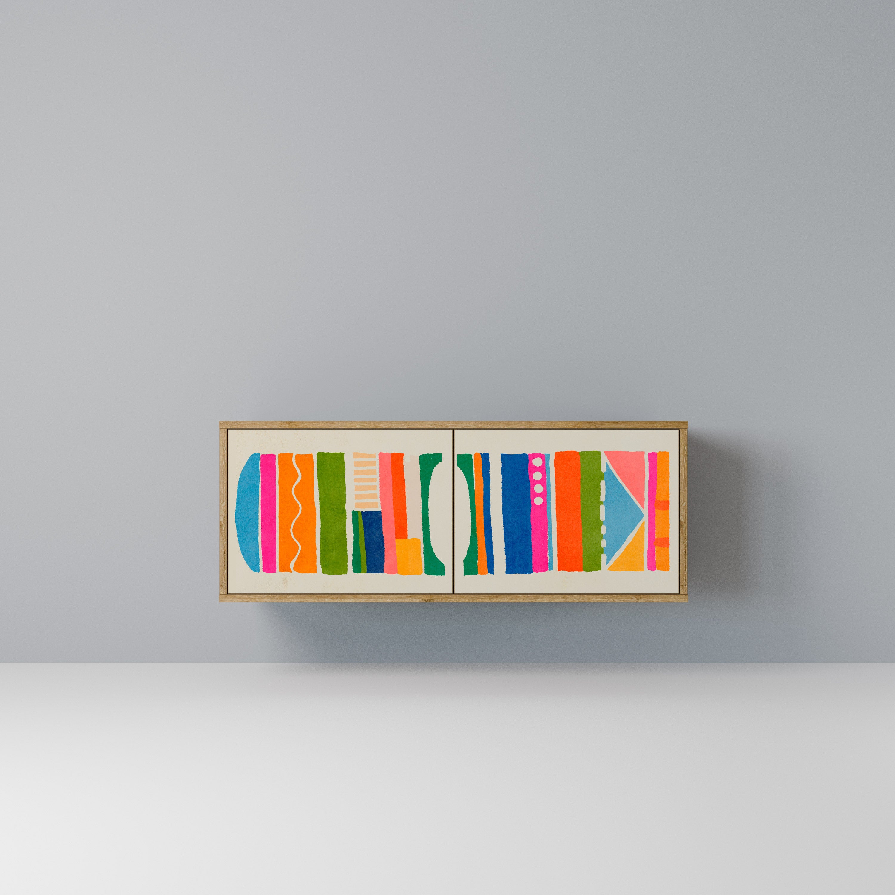 GEOMETRIC SHINE Kompaktowa szafka RTV 2-drzwiowa