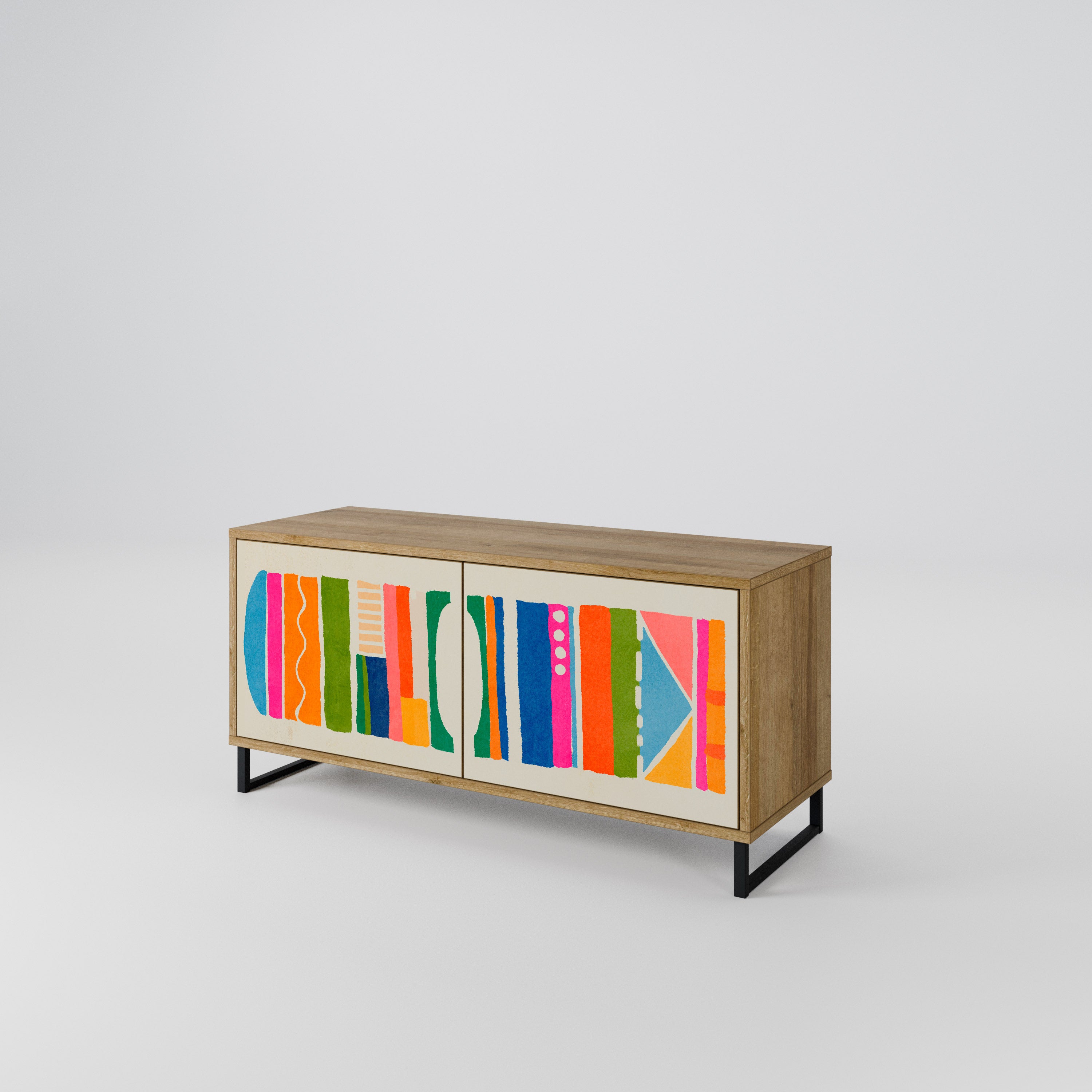 GEOMETRIC SHINE Kompaktowa szafka RTV 2-drzwiowa
