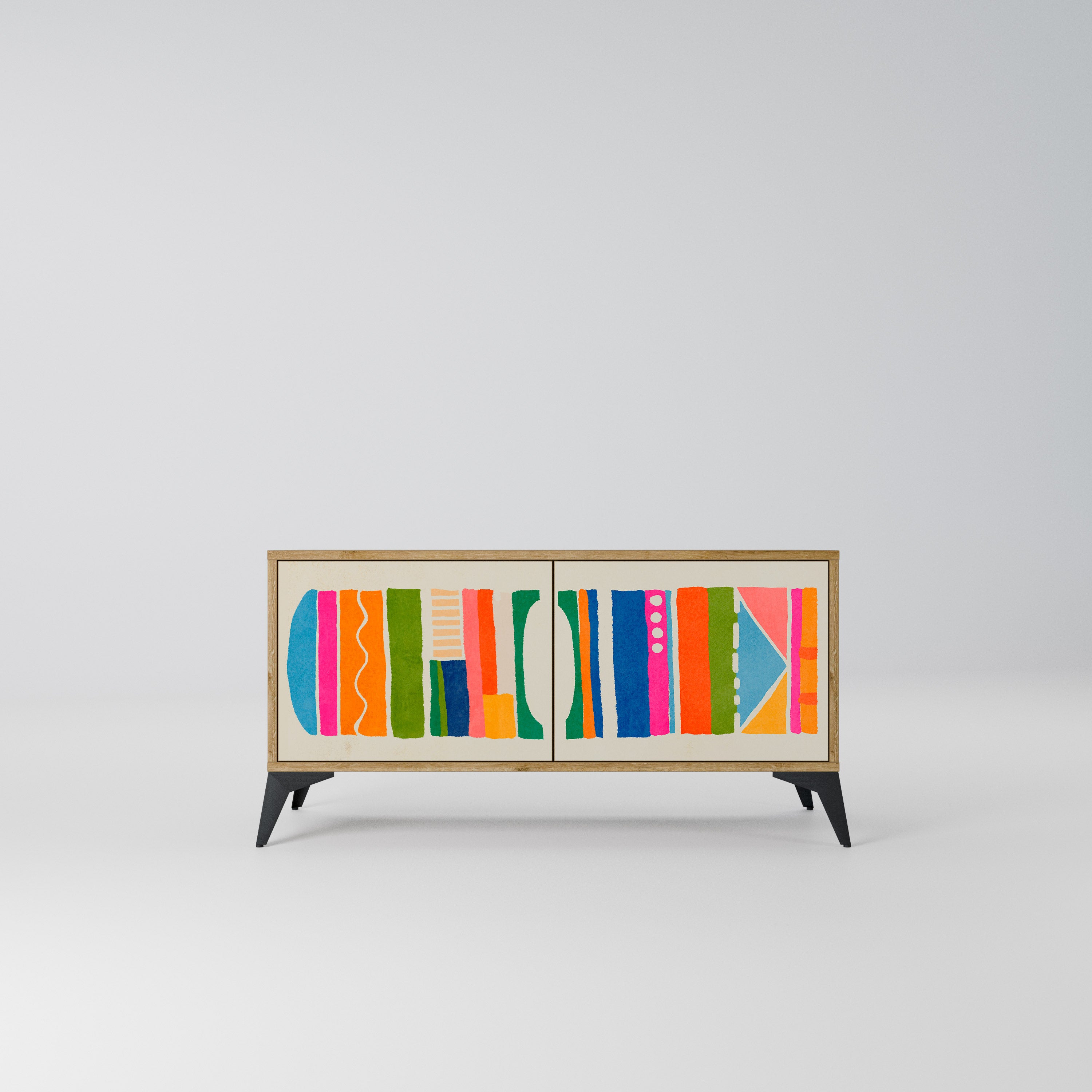 GEOMETRIC SHINE Kompaktowa szafka RTV 2-drzwiowa