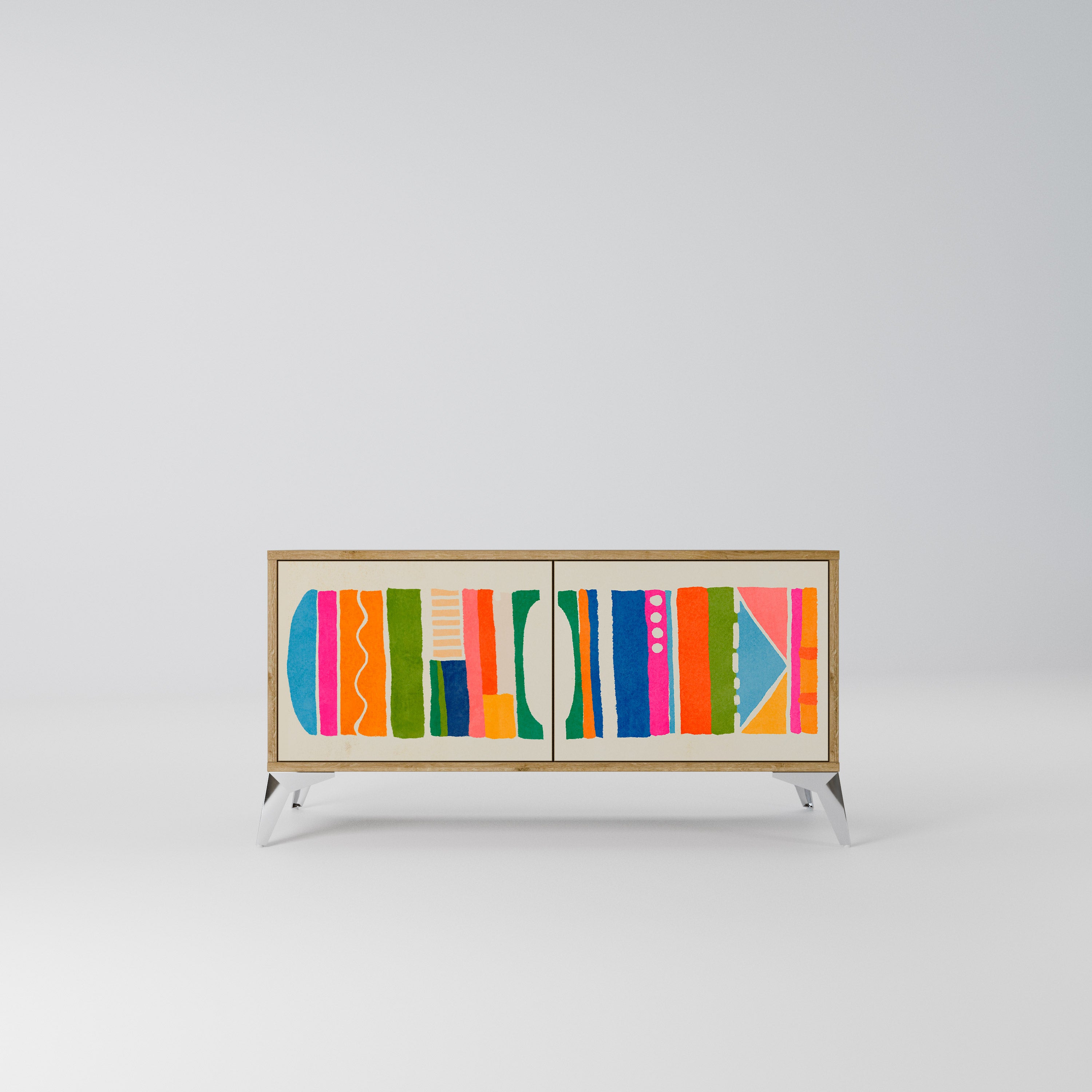 GEOMETRIC SHINE Kompaktowa szafka RTV 2-drzwiowa