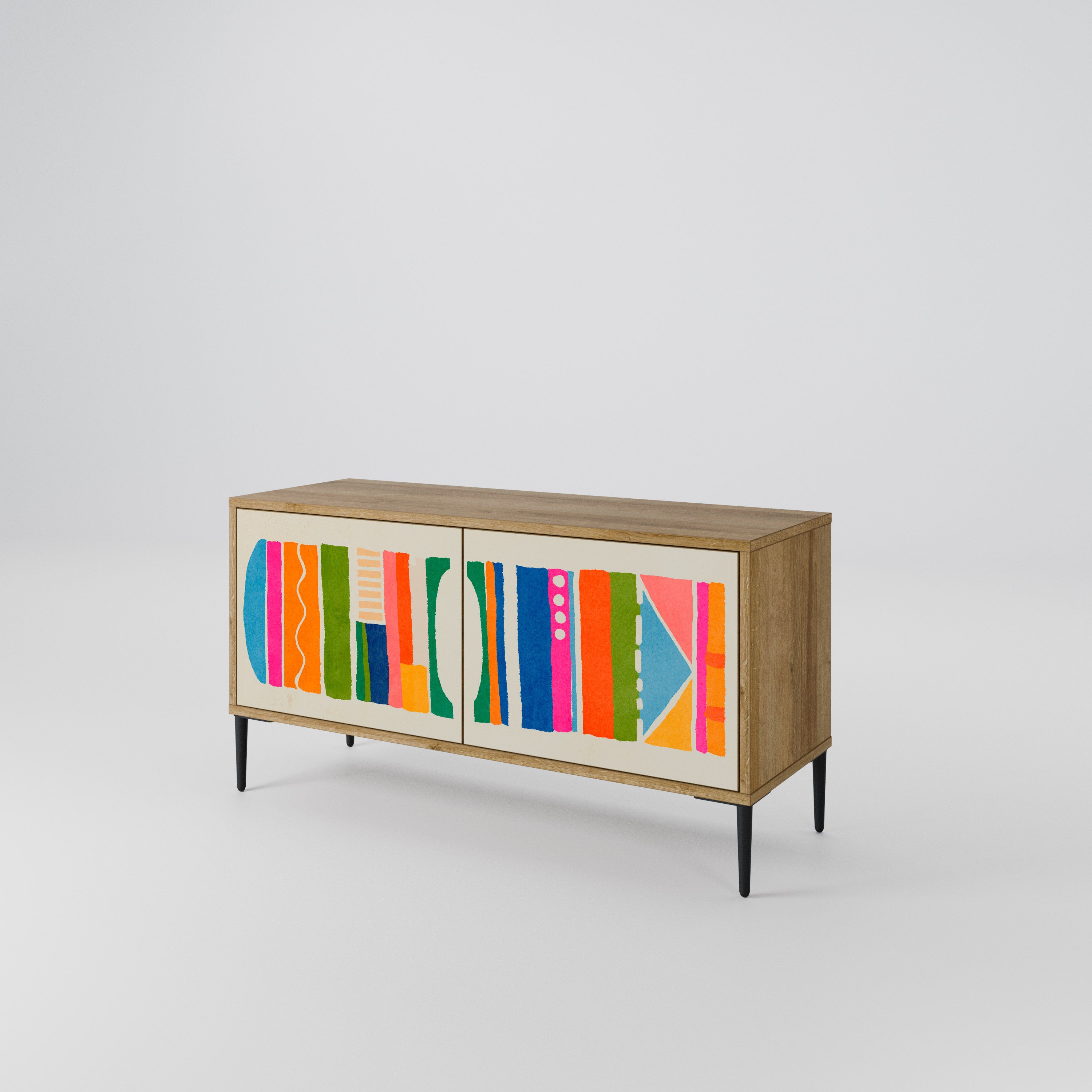 GEOMETRIC SHINE Kompaktowa szafka RTV 2-drzwiowa