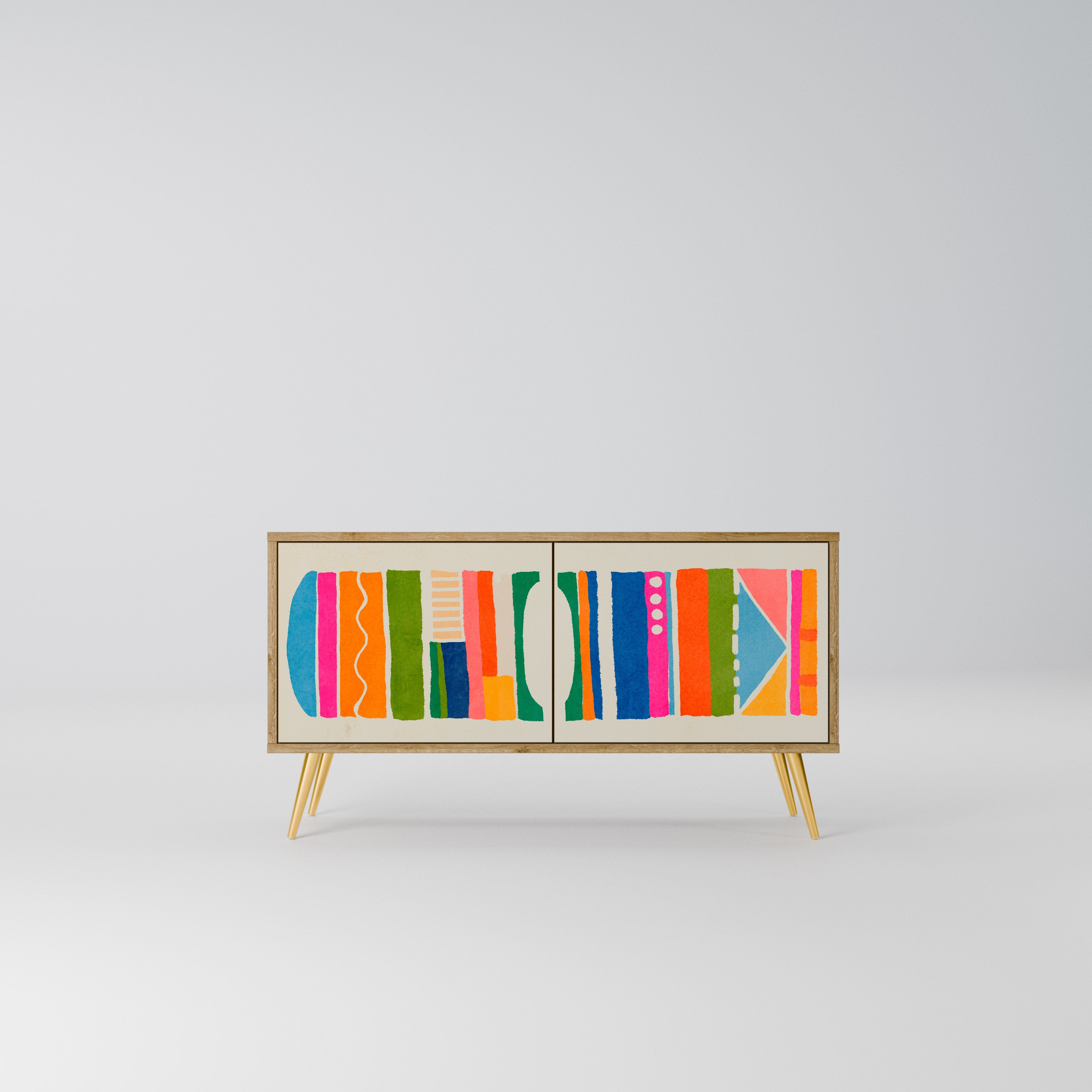 GEOMETRIC SHINE Kompaktowa szafka RTV 2-drzwiowa