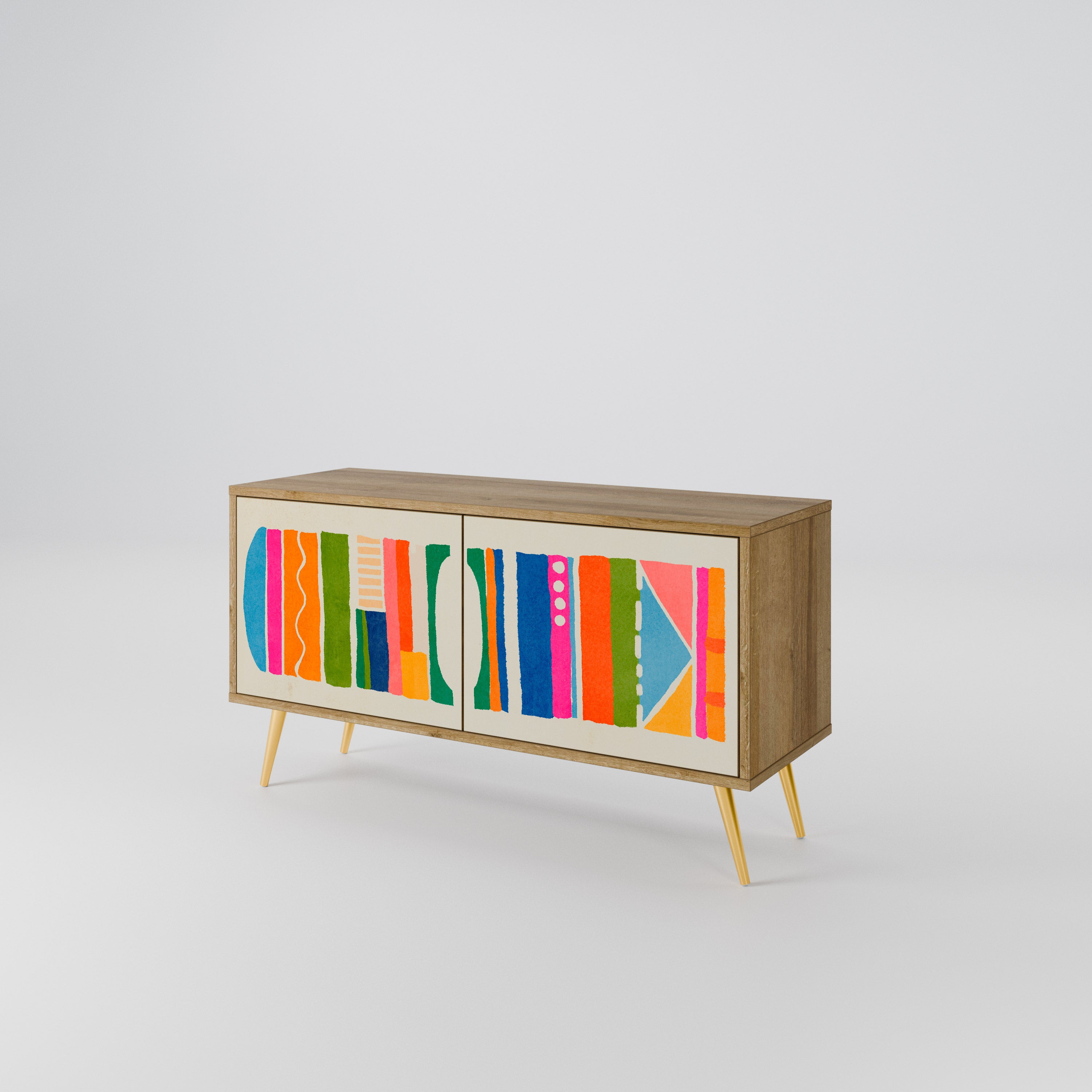 GEOMETRIC SHINE Kompaktowa szafka RTV 2-drzwiowa
