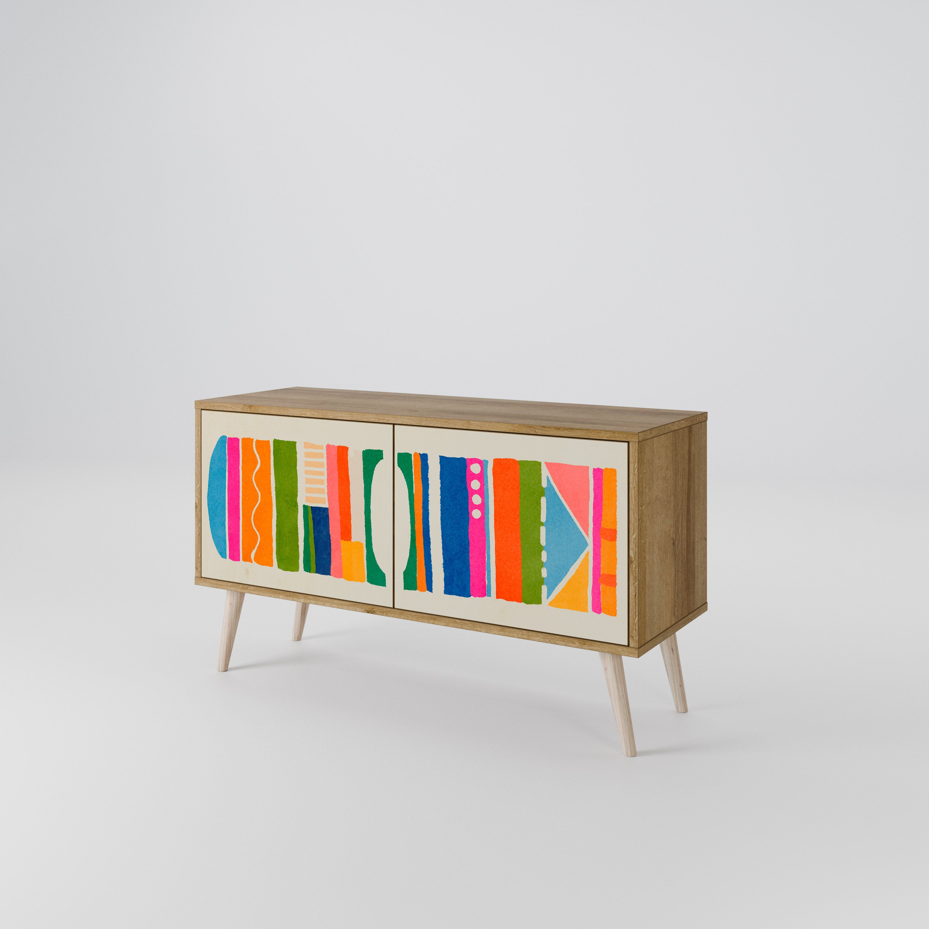 GEOMETRIC SHINE Kompaktowa szafka RTV 2-drzwiowa