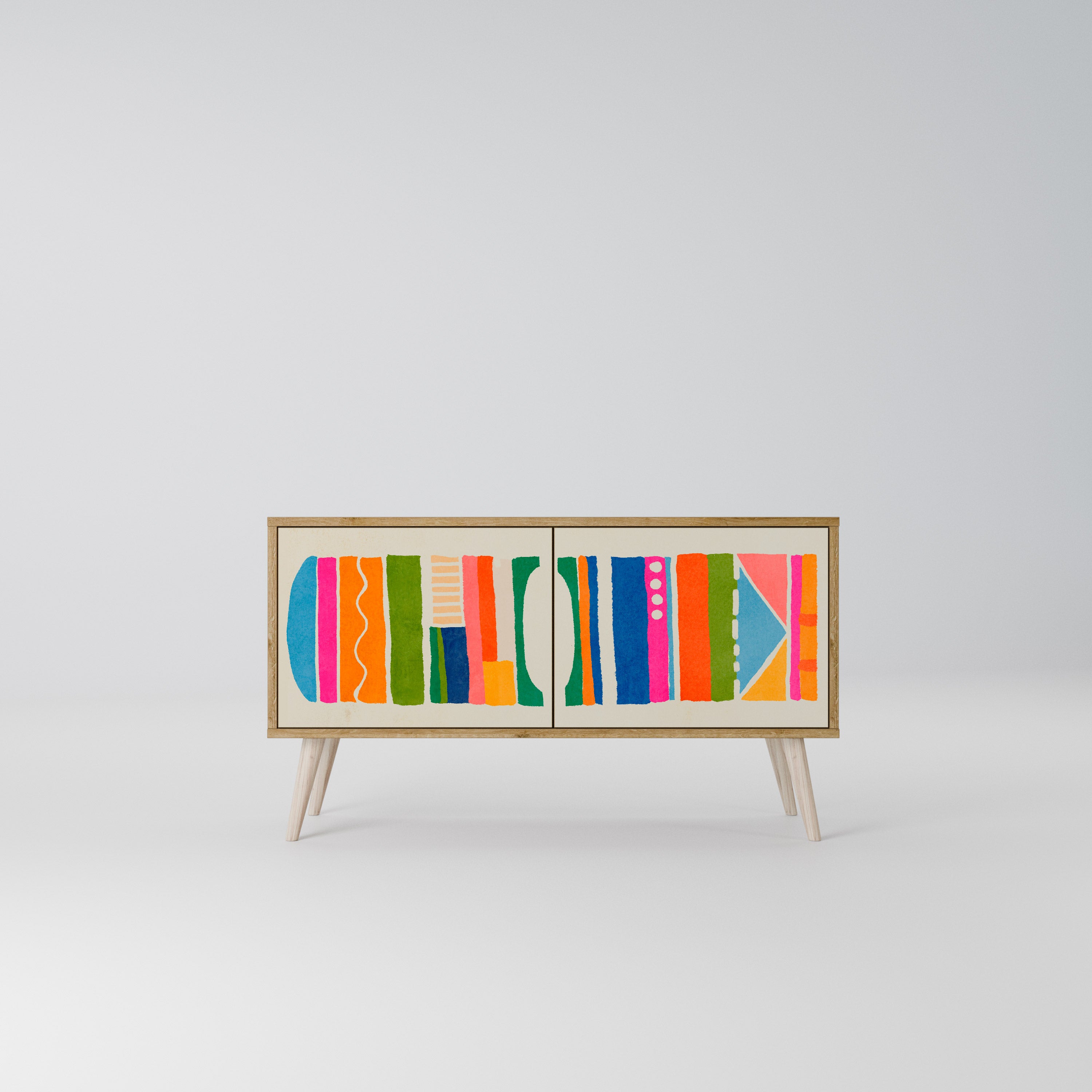 GEOMETRIC SHINE Kompaktowa szafka RTV 2-drzwiowa
