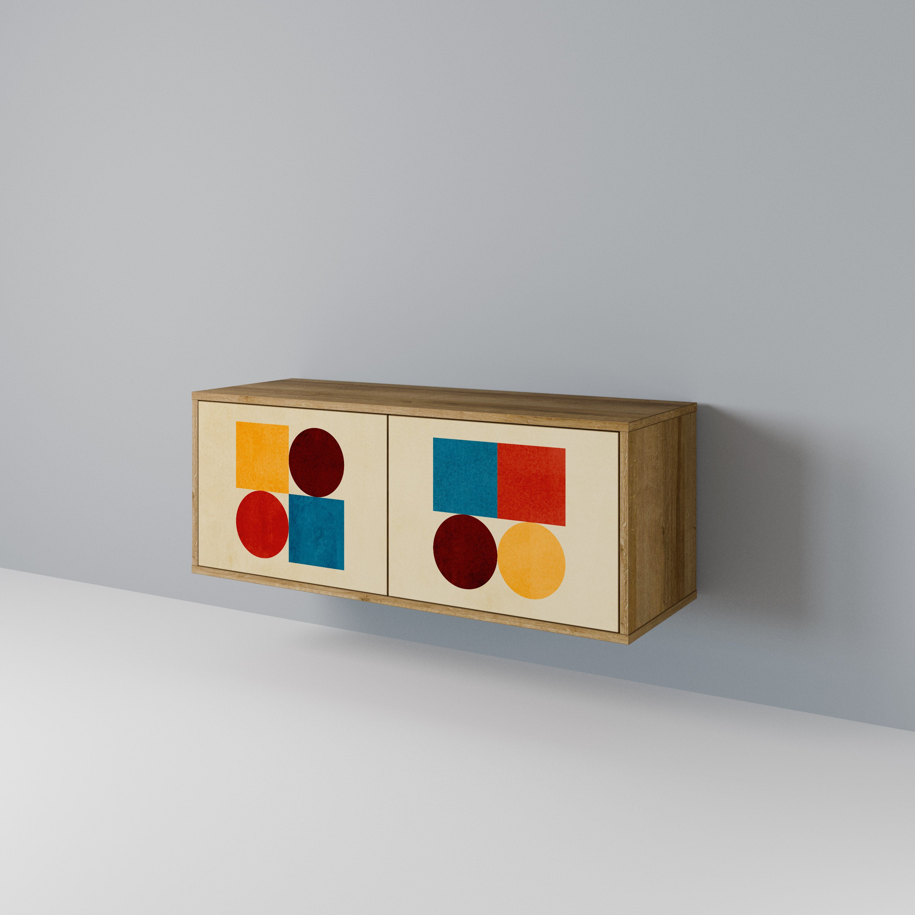 GEOMETRIC PUZZLE Kompaktowa szafka RTV 2-drzwiowa