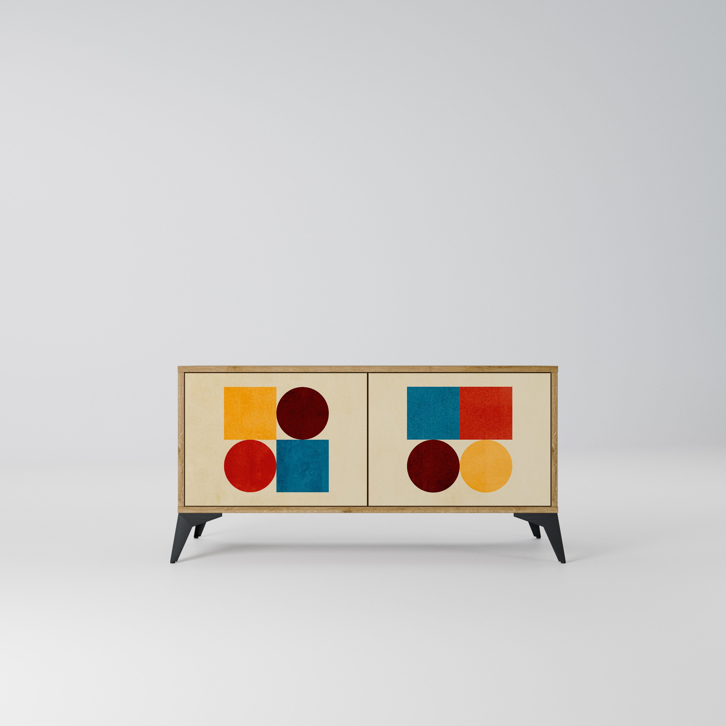 GEOMETRIC PUZZLE Kompaktowa szafka RTV 2-drzwiowa