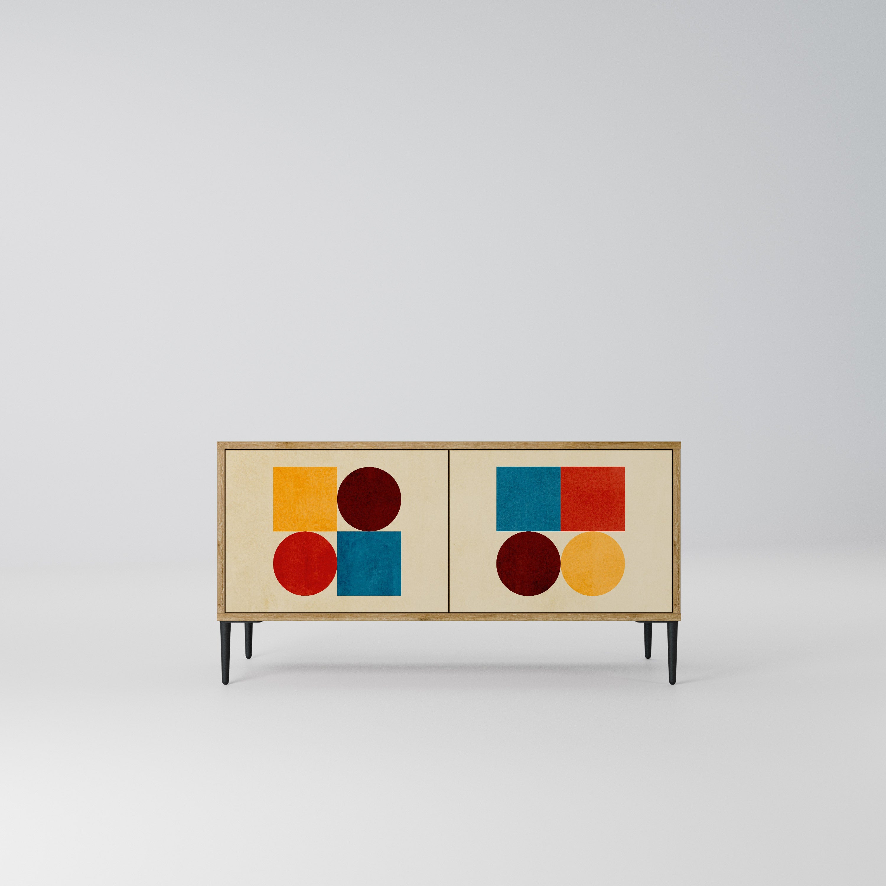 GEOMETRIC PUZZLE Kompaktowa szafka RTV 2-drzwiowa