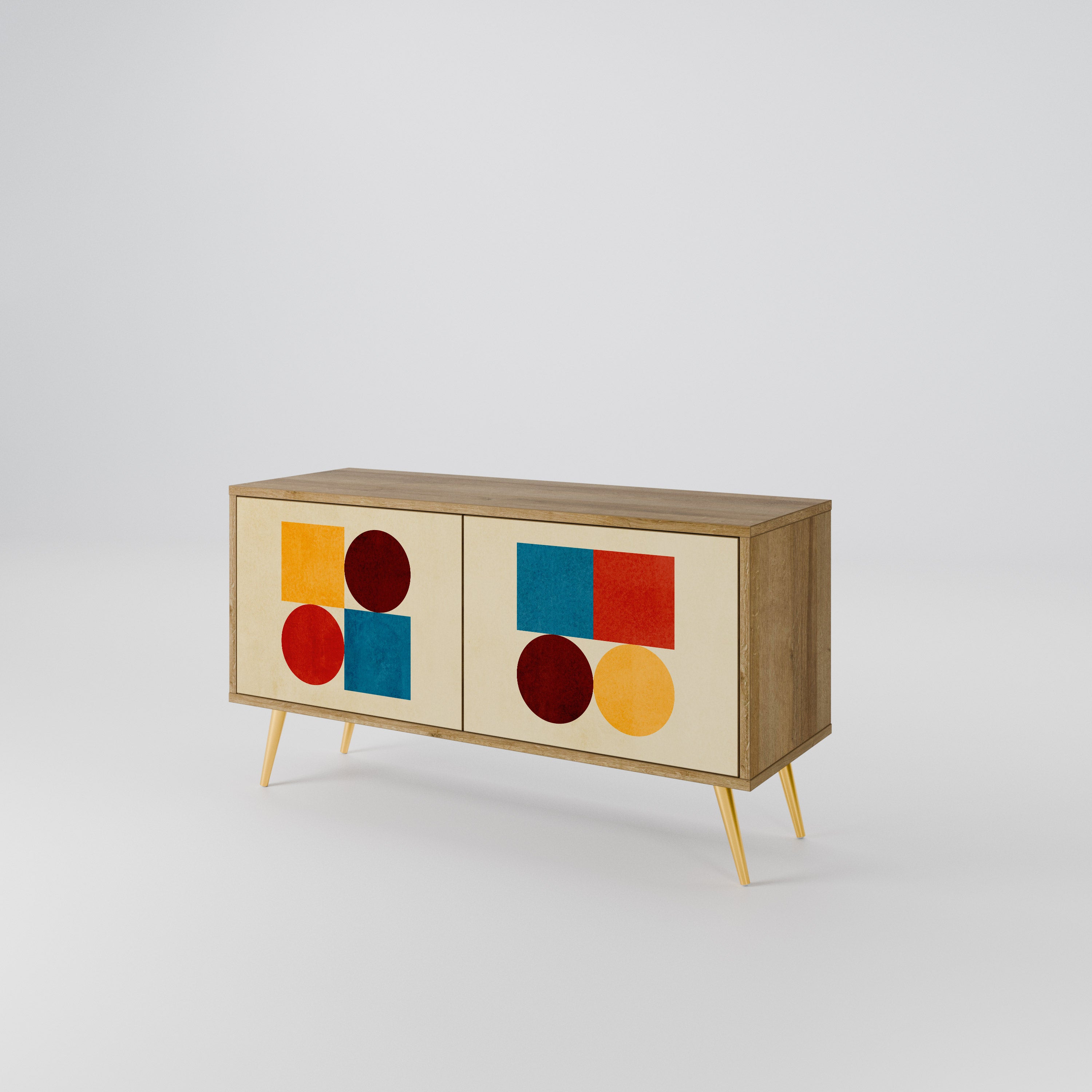 GEOMETRIC PUZZLE Kompaktowa szafka RTV 2-drzwiowa