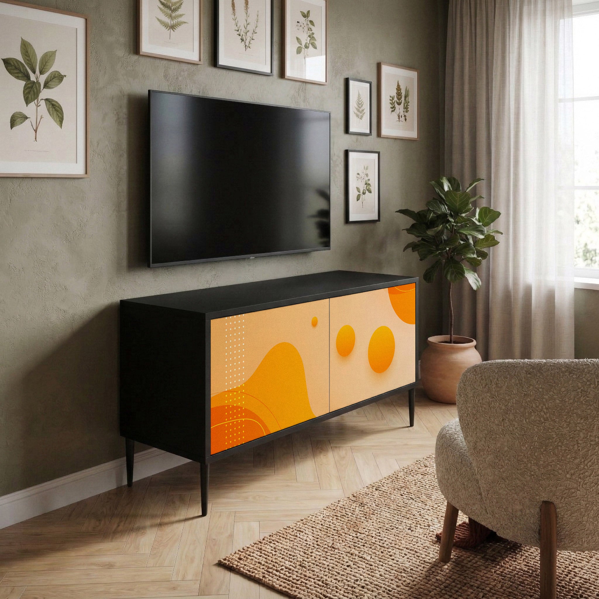 ORANGE ARRANGEMENT Kompaktowa szafka RTV 2-drzwiowa