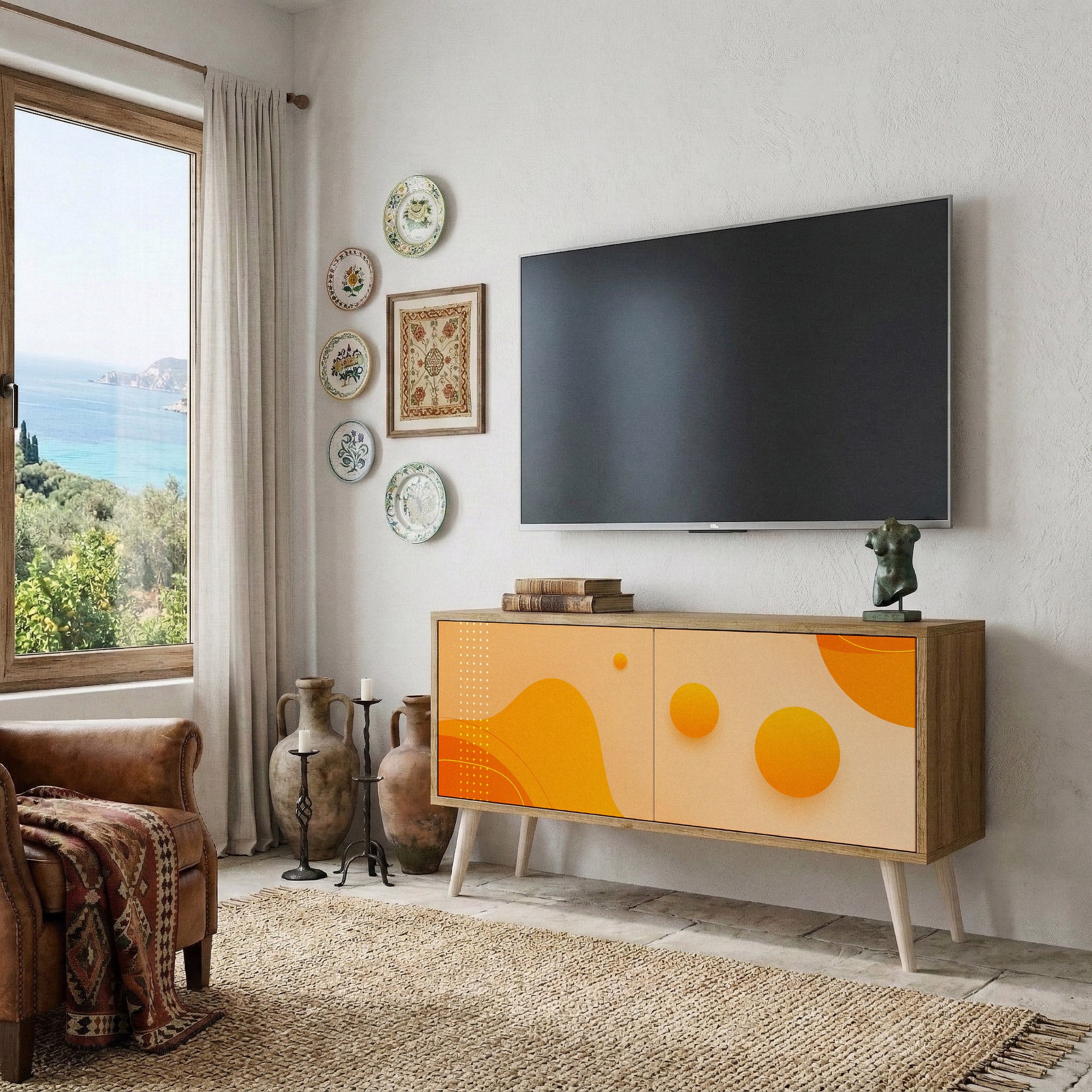 ORANGE ARRANGEMENT Kompaktowa szafka RTV 2-drzwiowa