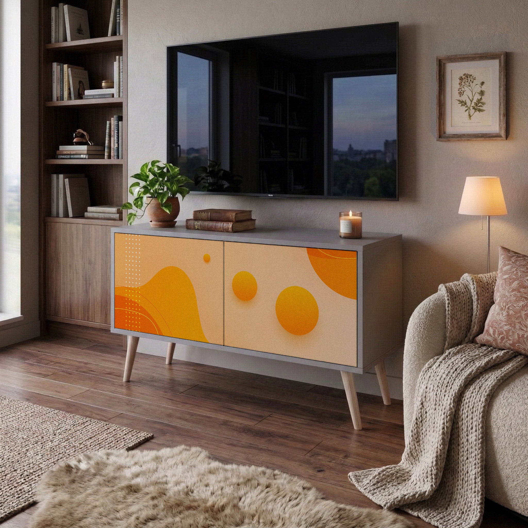 ORANGE ARRANGEMENT Kompaktowa szafka RTV 2-drzwiowa
