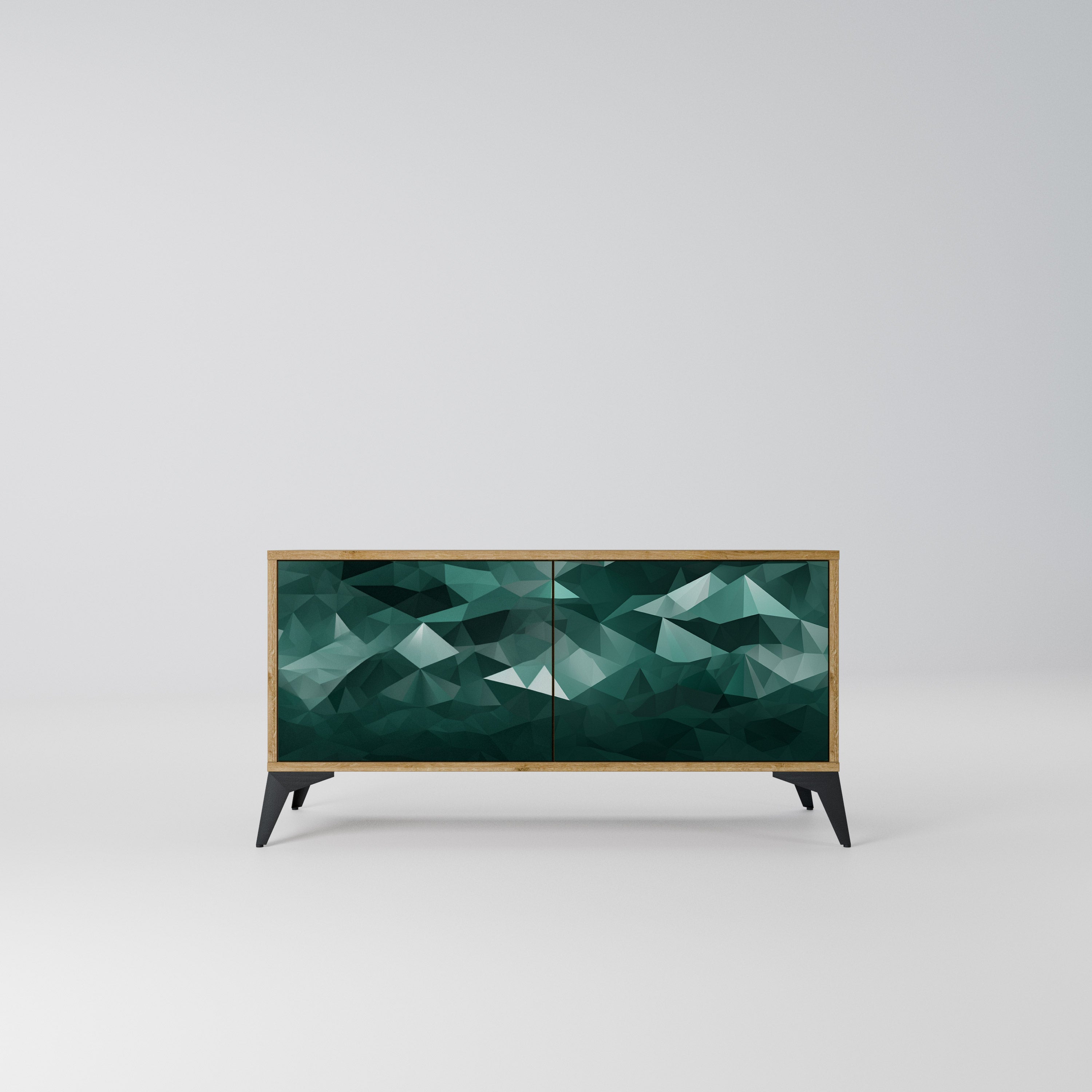 POLYGONAL FLOATING Kompaktowa szafka RTV 2-drzwiowa