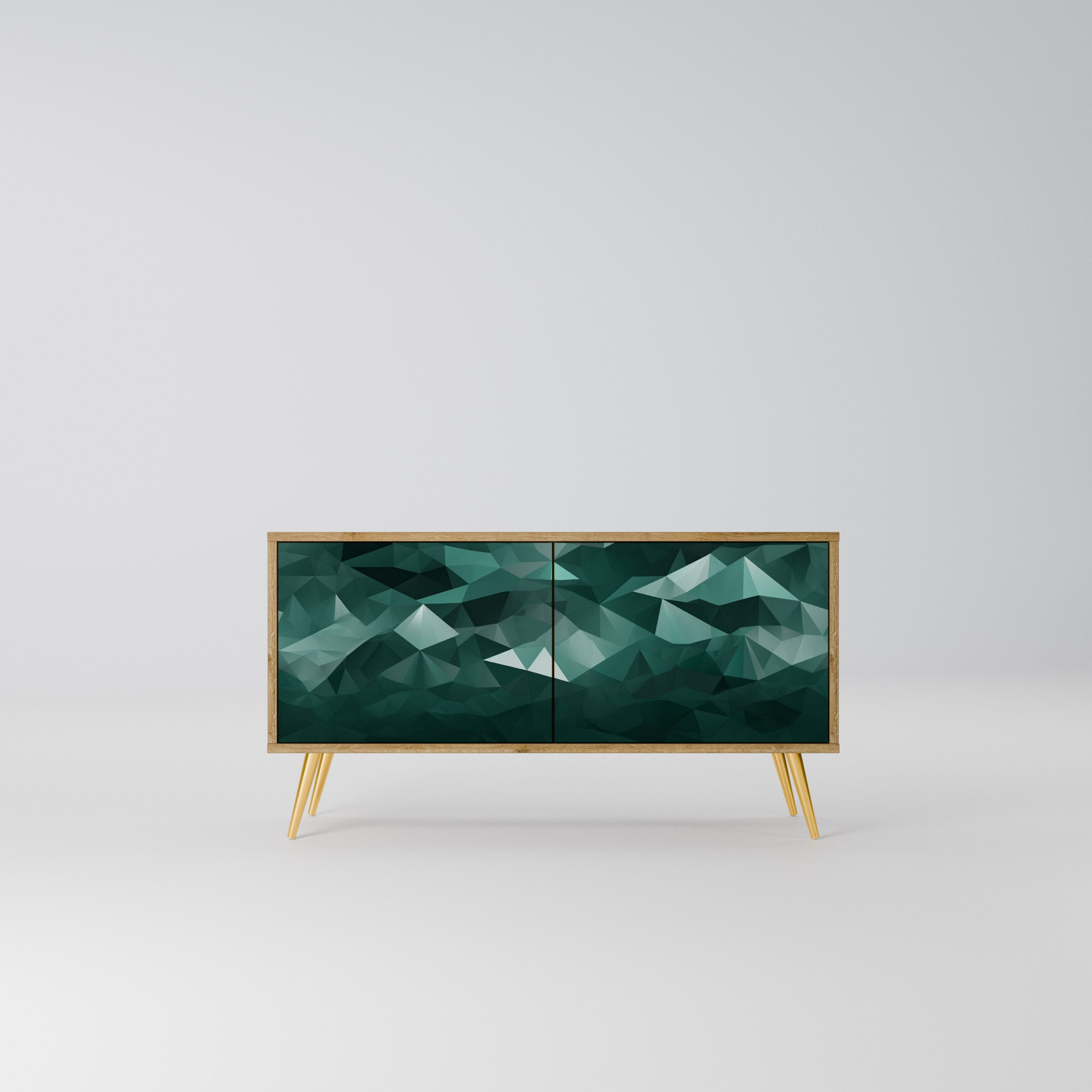 POLYGONAL FLOATING Kompaktowa szafka RTV 2-drzwiowa