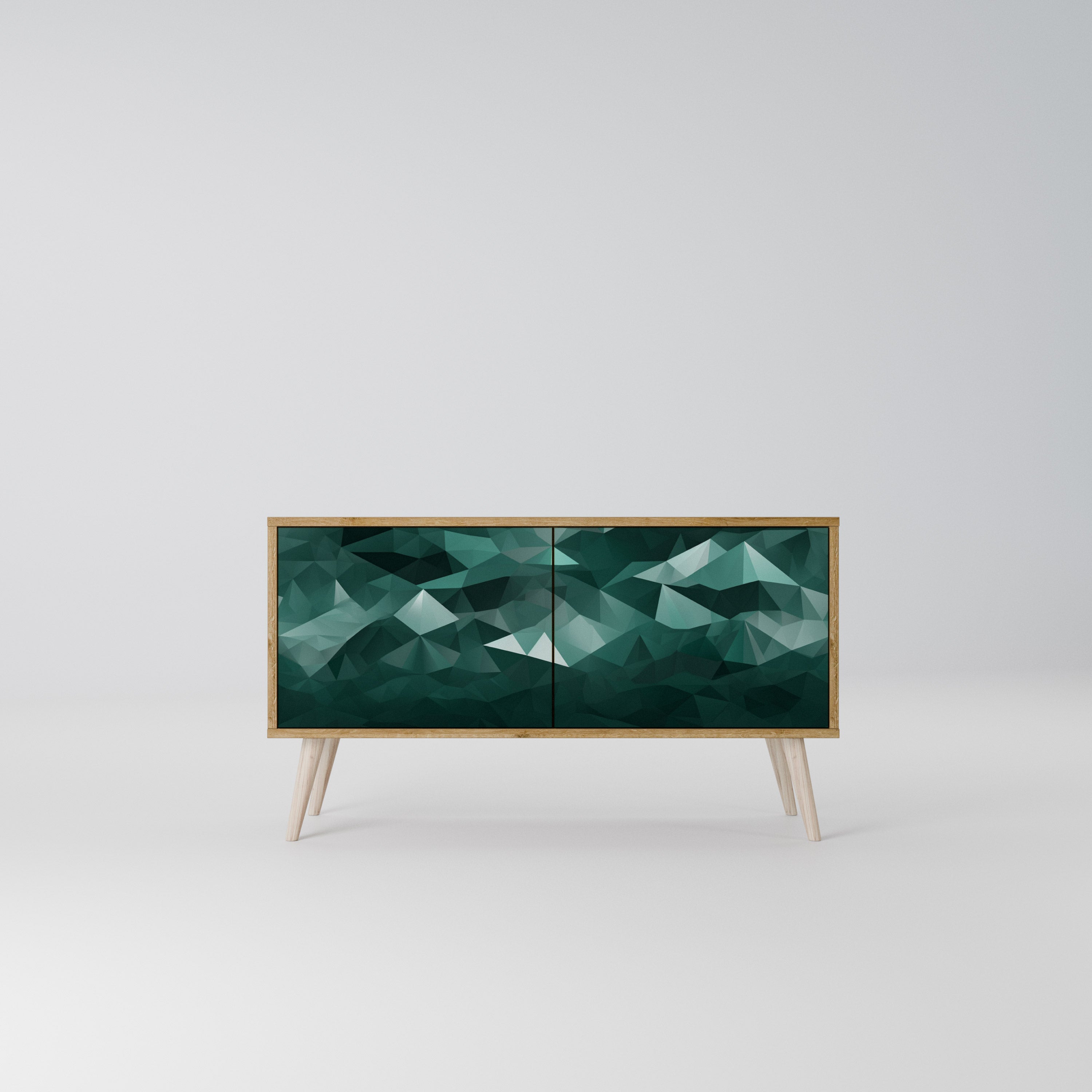 POLYGONAL FLOATING Kompaktowa szafka RTV 2-drzwiowa