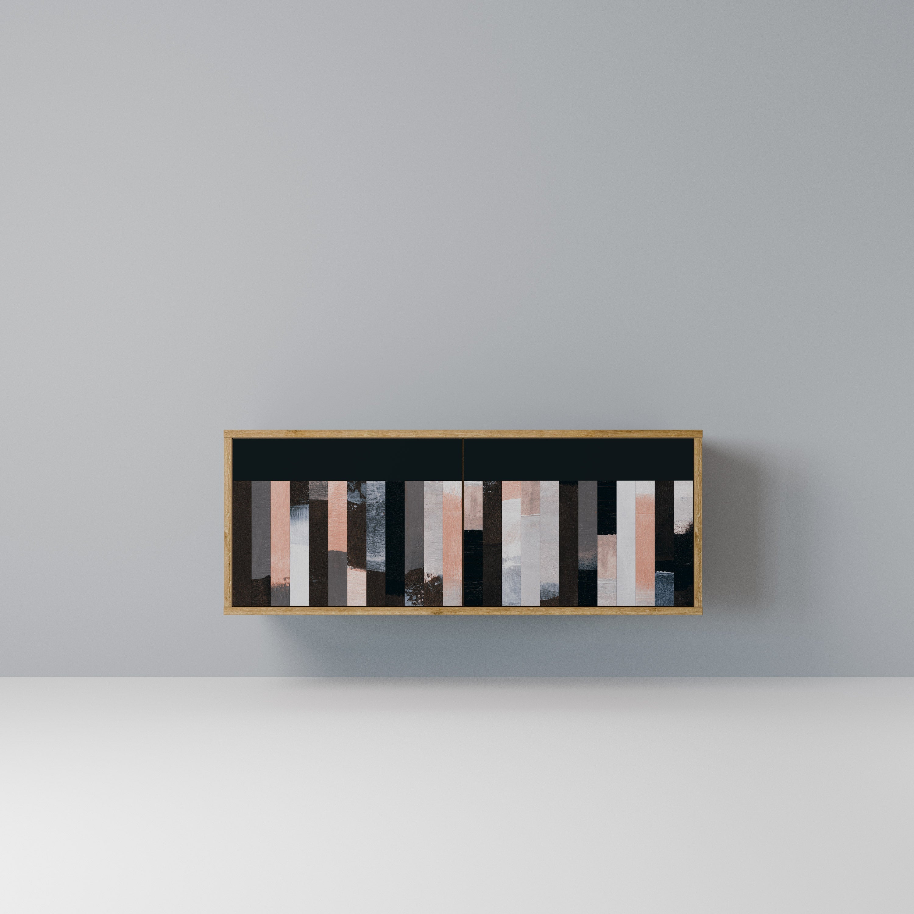 COLLAGE OF RECTANGLES Kompaktowa szafka RTV 2-drzwiowa