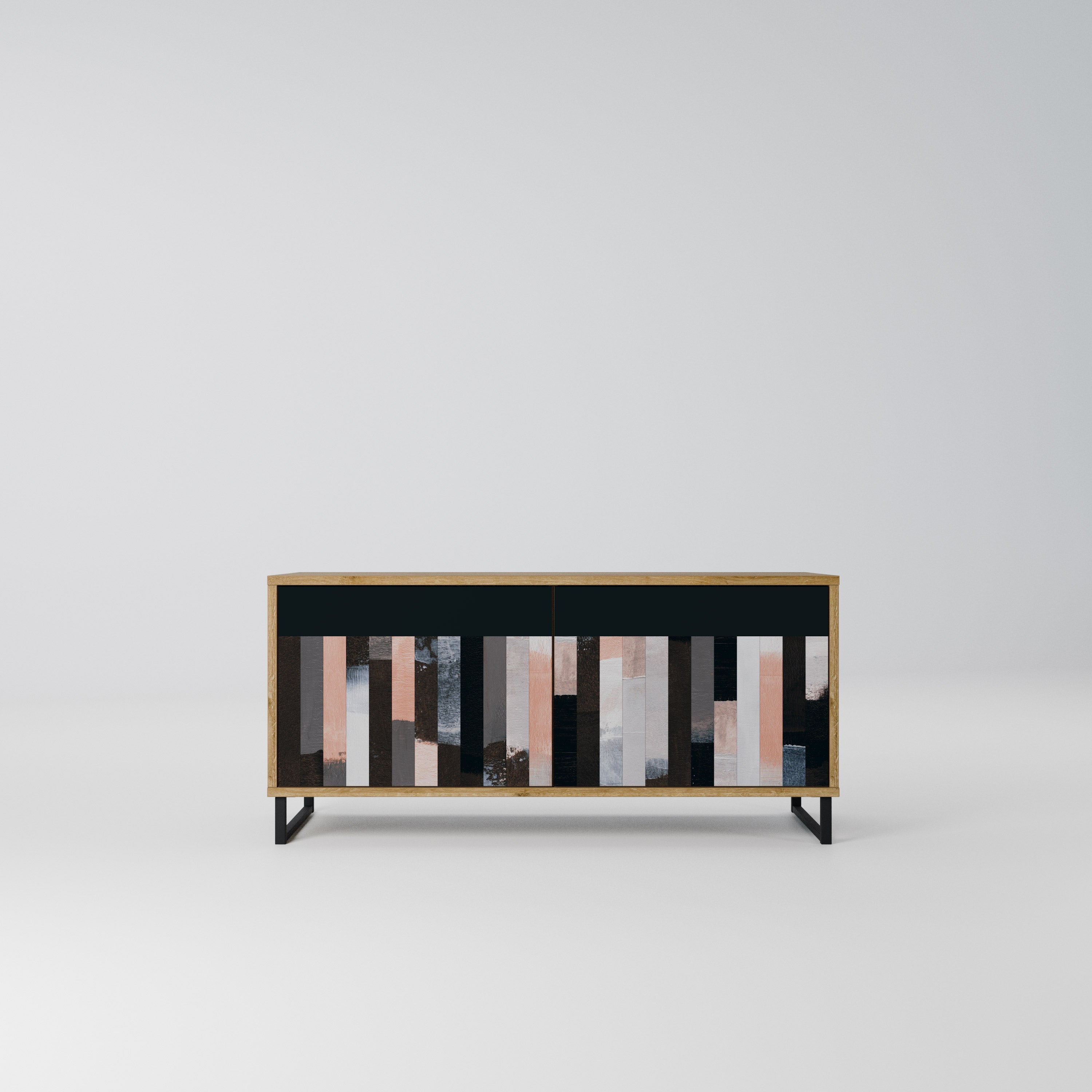COLLAGE OF RECTANGLES Kompaktowa szafka RTV 2-drzwiowa
