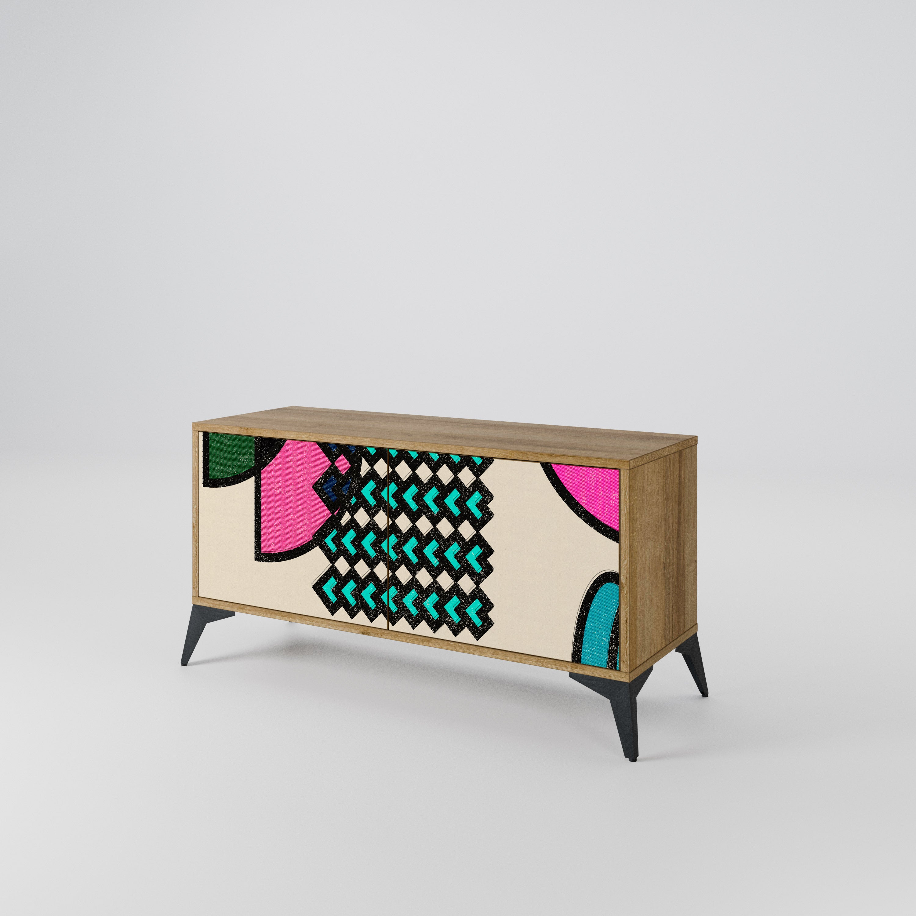 GEOMETRIC RHAPSODY Kompaktowa szafka RTV 2-drzwiowa