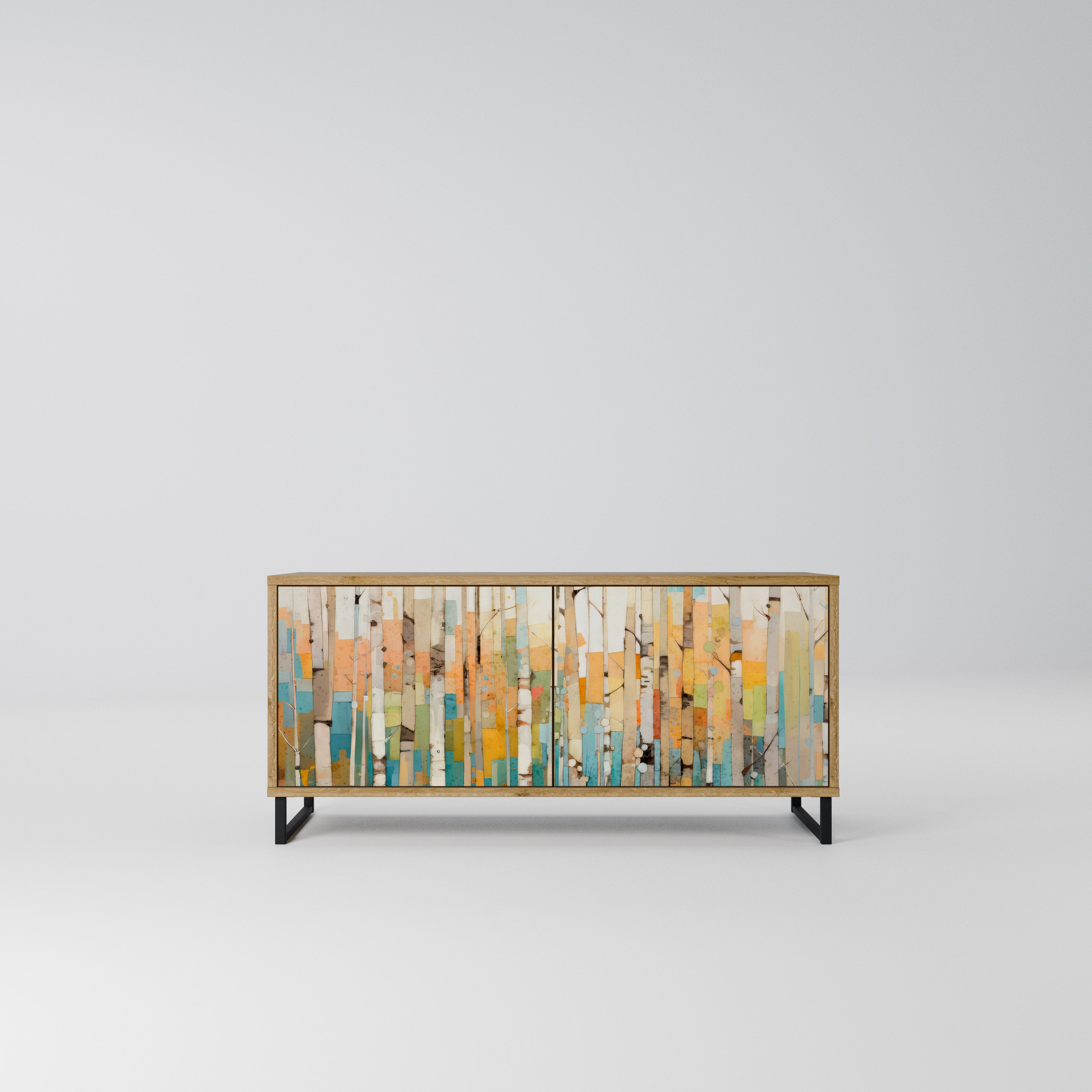 BIRCH KALEIDOSCOPE Kompaktowa szafka RTV 2-drzwiowa