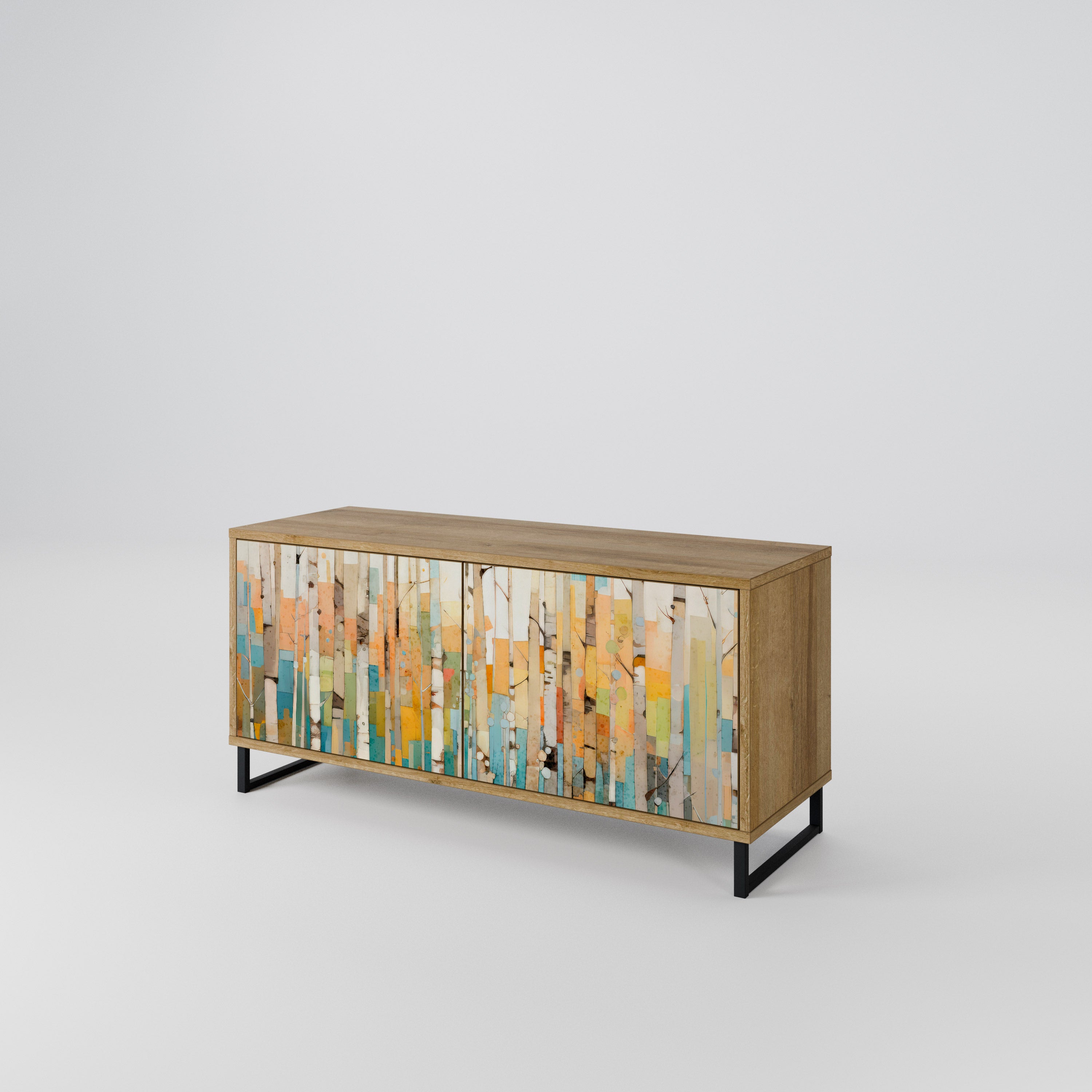 BIRCH KALEIDOSCOPE Kompaktowa szafka RTV 2-drzwiowa