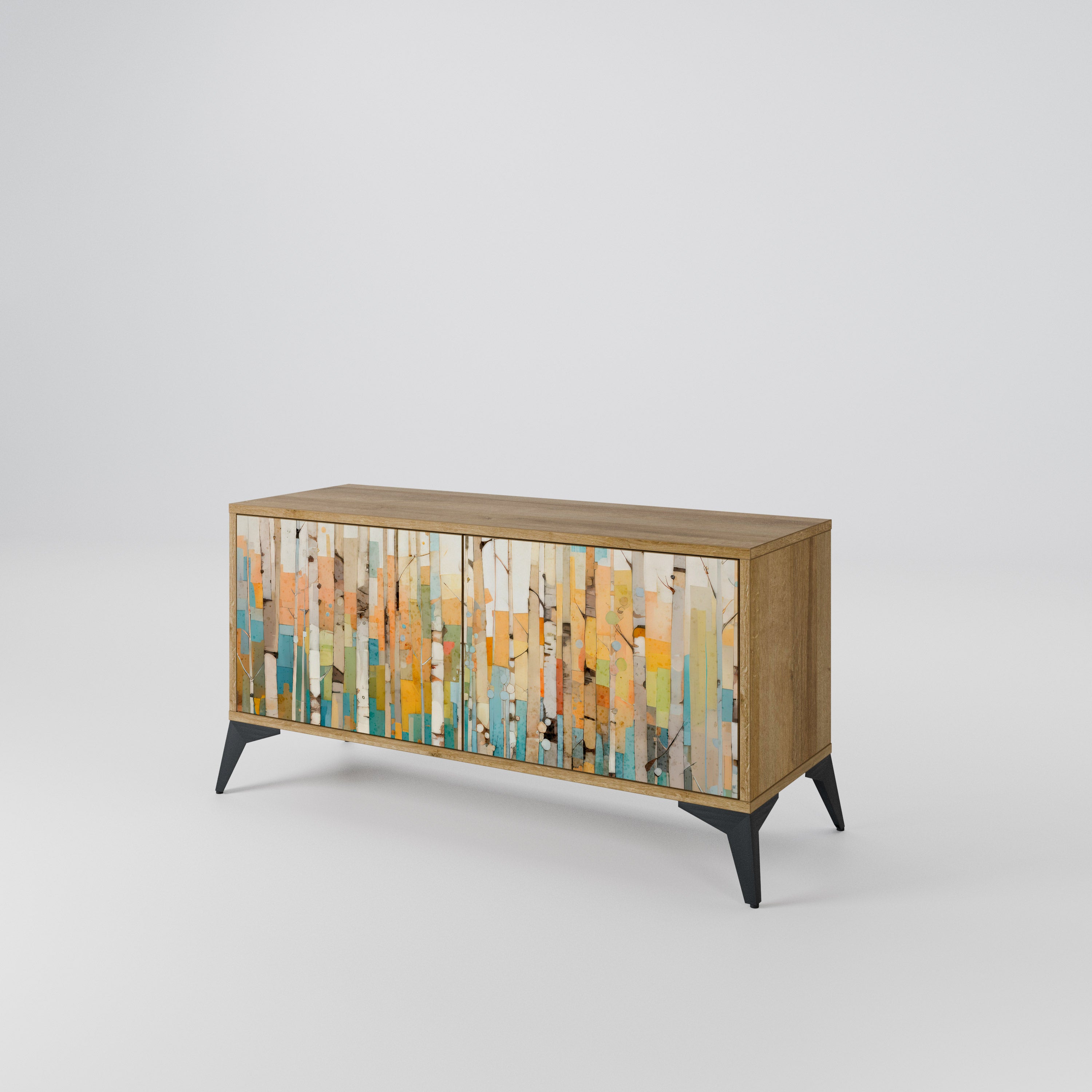 BIRCH KALEIDOSCOPE Kompaktowa szafka RTV 2-drzwiowa