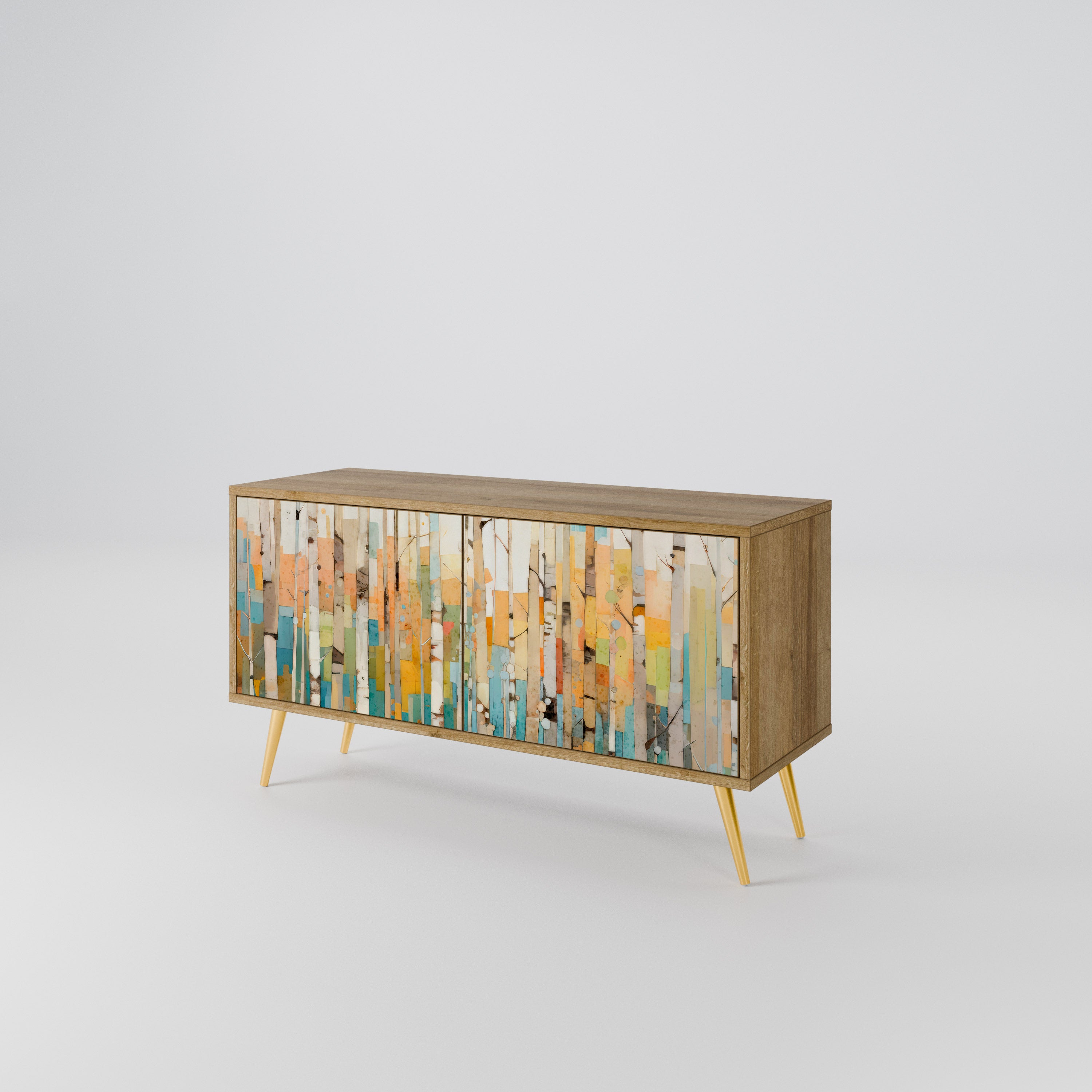 BIRCH KALEIDOSCOPE Kompaktowa szafka RTV 2-drzwiowa