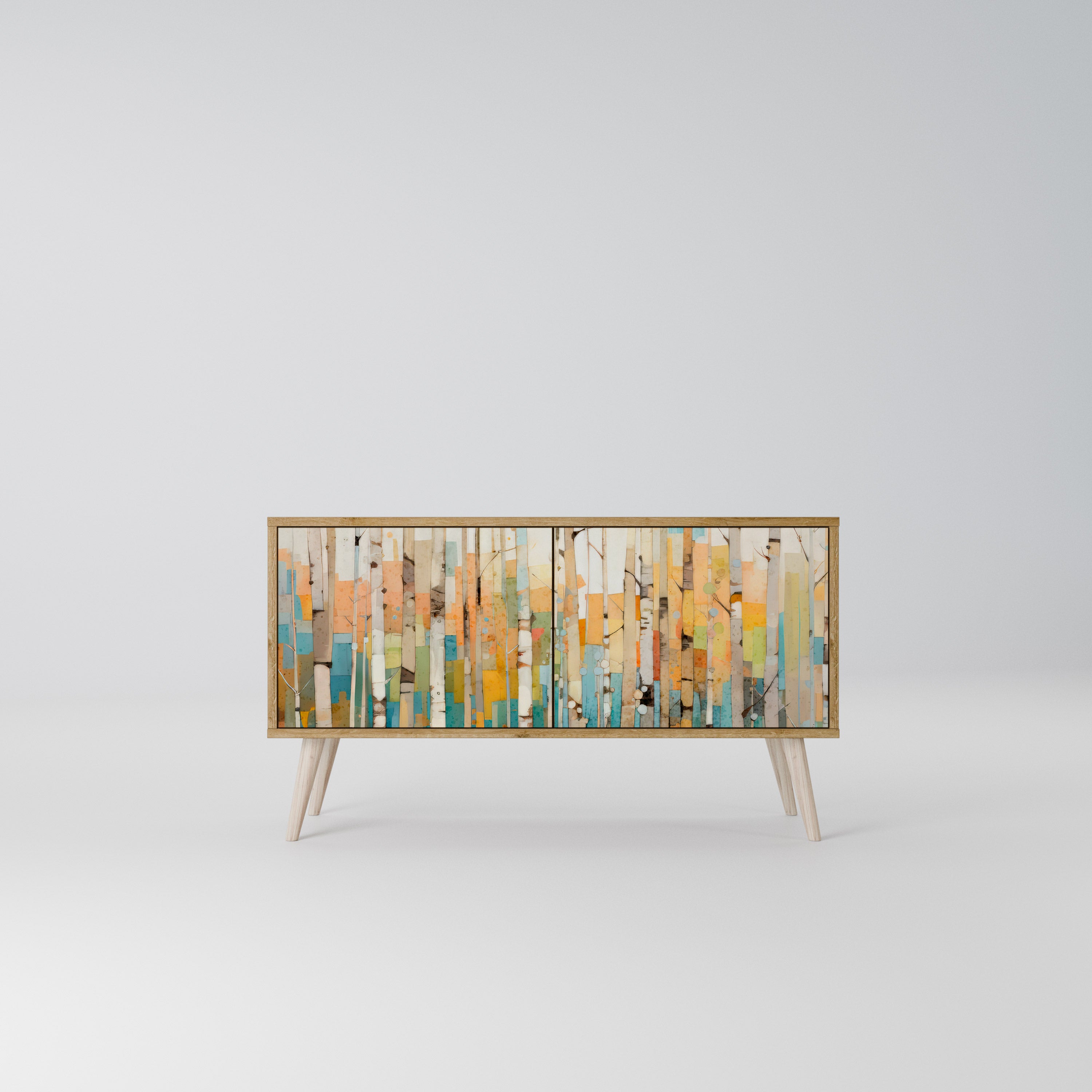 BIRCH KALEIDOSCOPE Kompaktowa szafka RTV 2-drzwiowa
