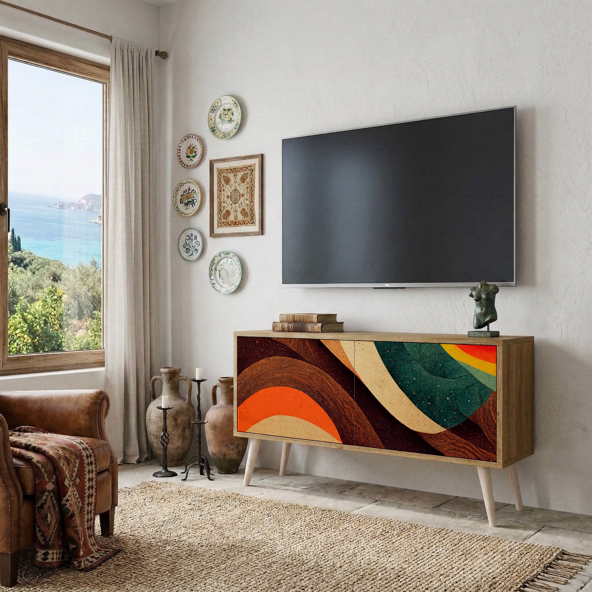 COLORFUL STRANDS Kompaktowa szafka RTV 2-drzwiowa
