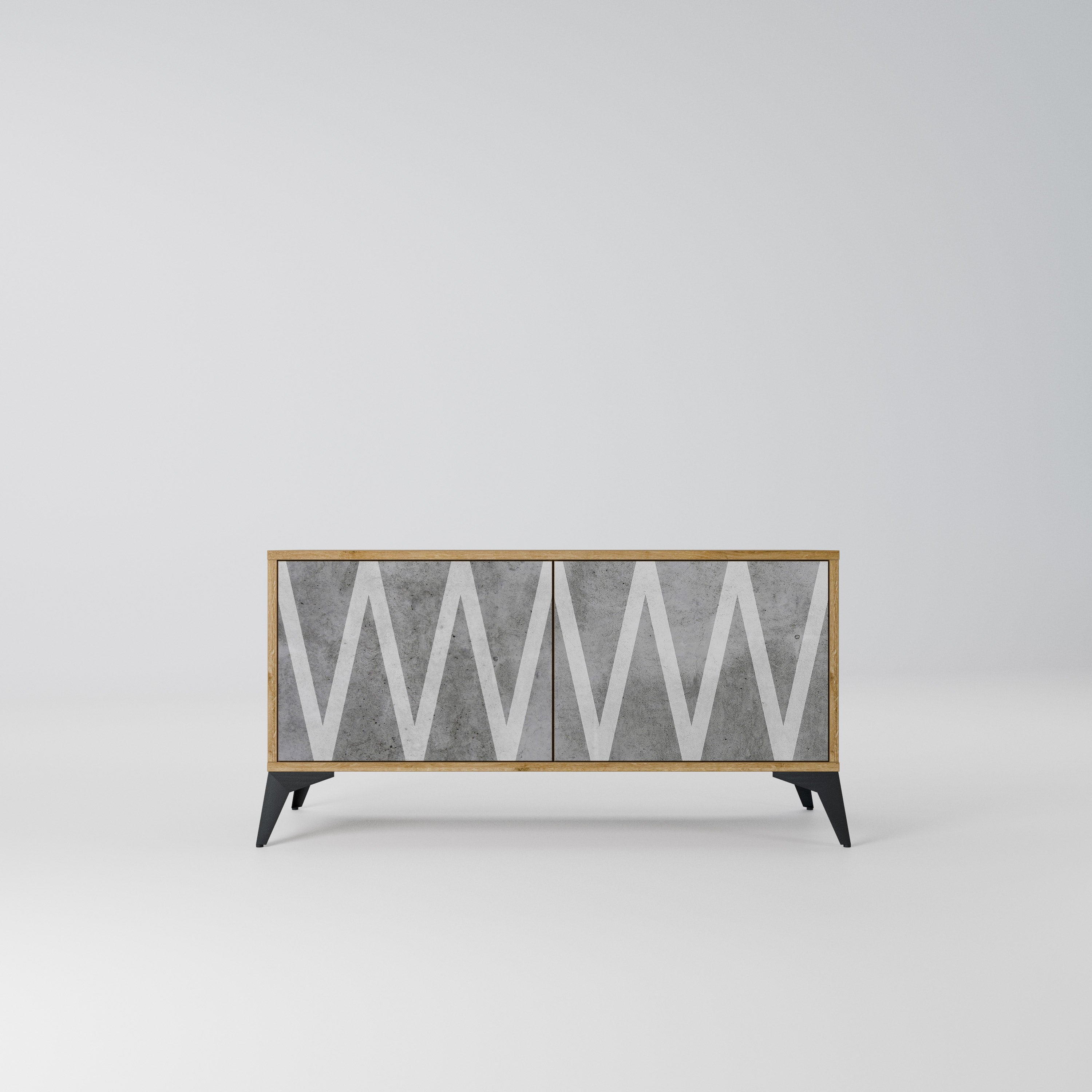 SOLID ZIG ZAG Kompaktowa szafka RTV 2-drzwiowa