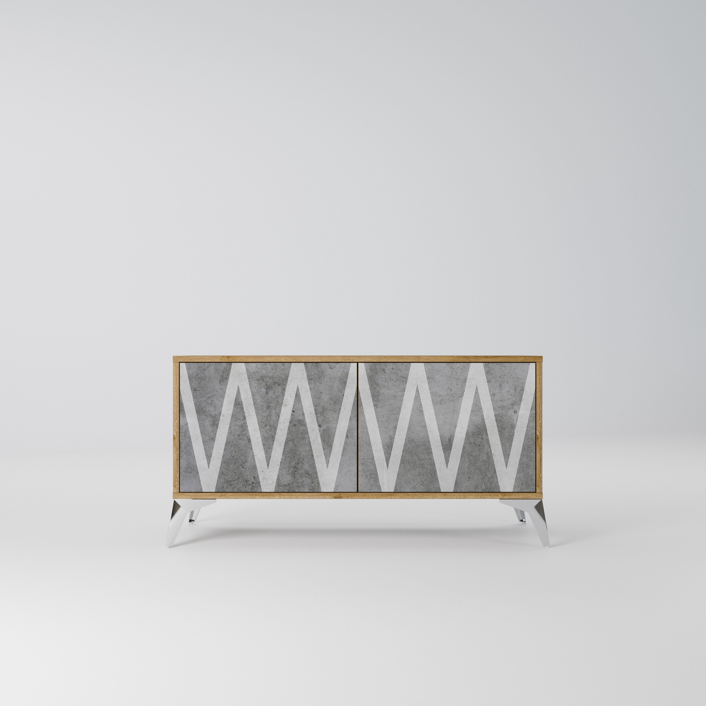 SOLID ZIG ZAG Kompaktowa szafka RTV 2-drzwiowa