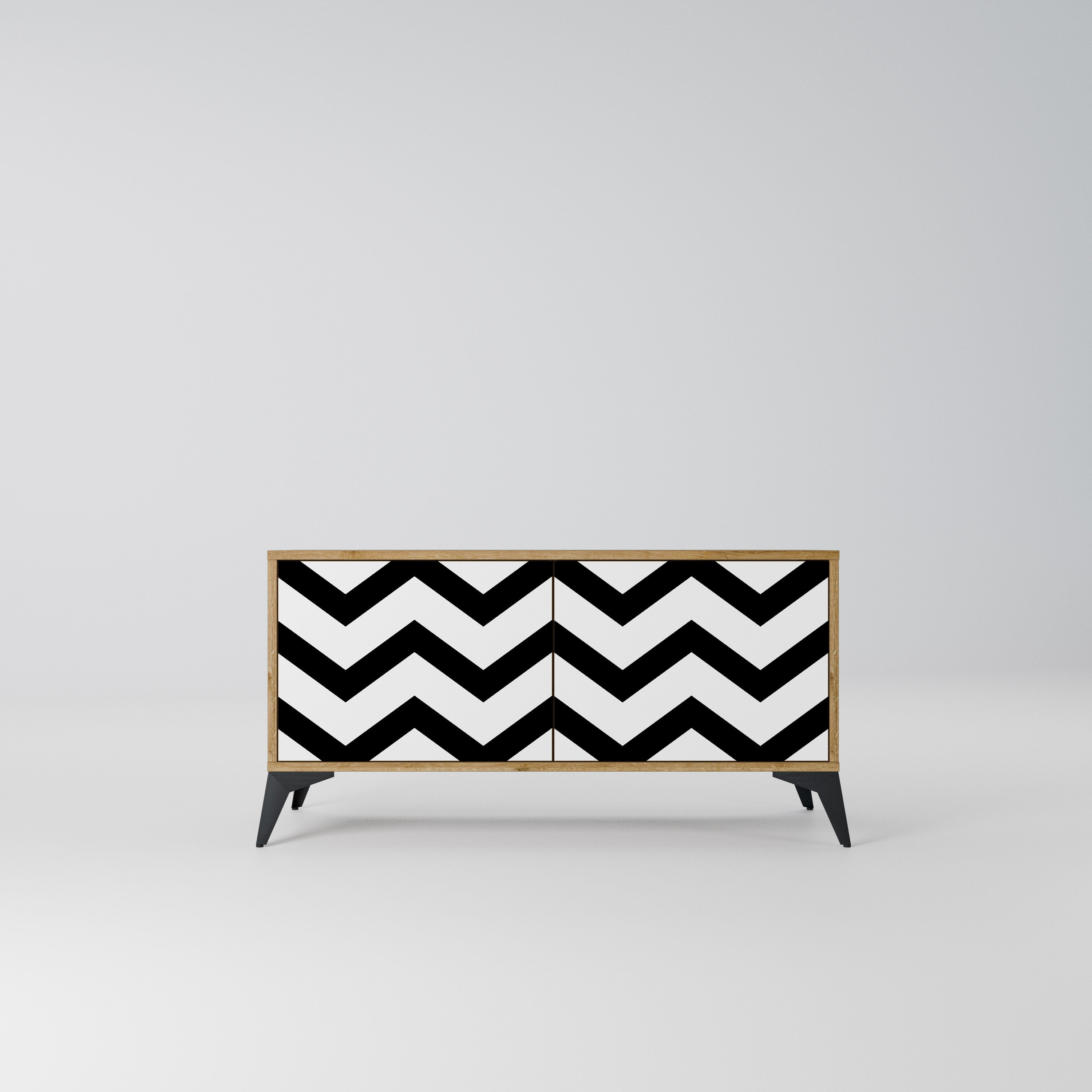 CLASSIC ZIG ZAG Kompaktowa szafka RTV 2-drzwiowa