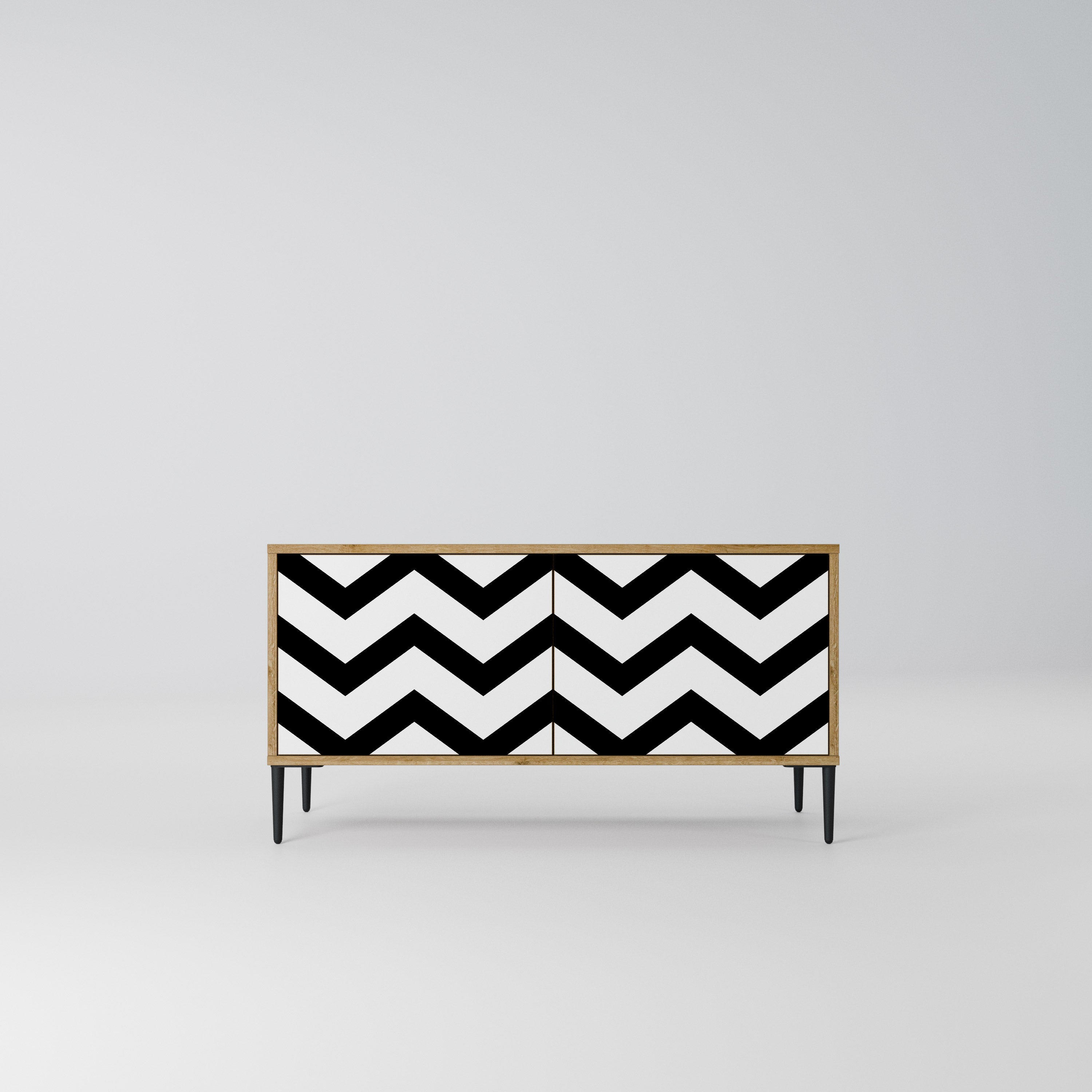CLASSIC ZIG ZAG Kompaktowa szafka RTV 2-drzwiowa