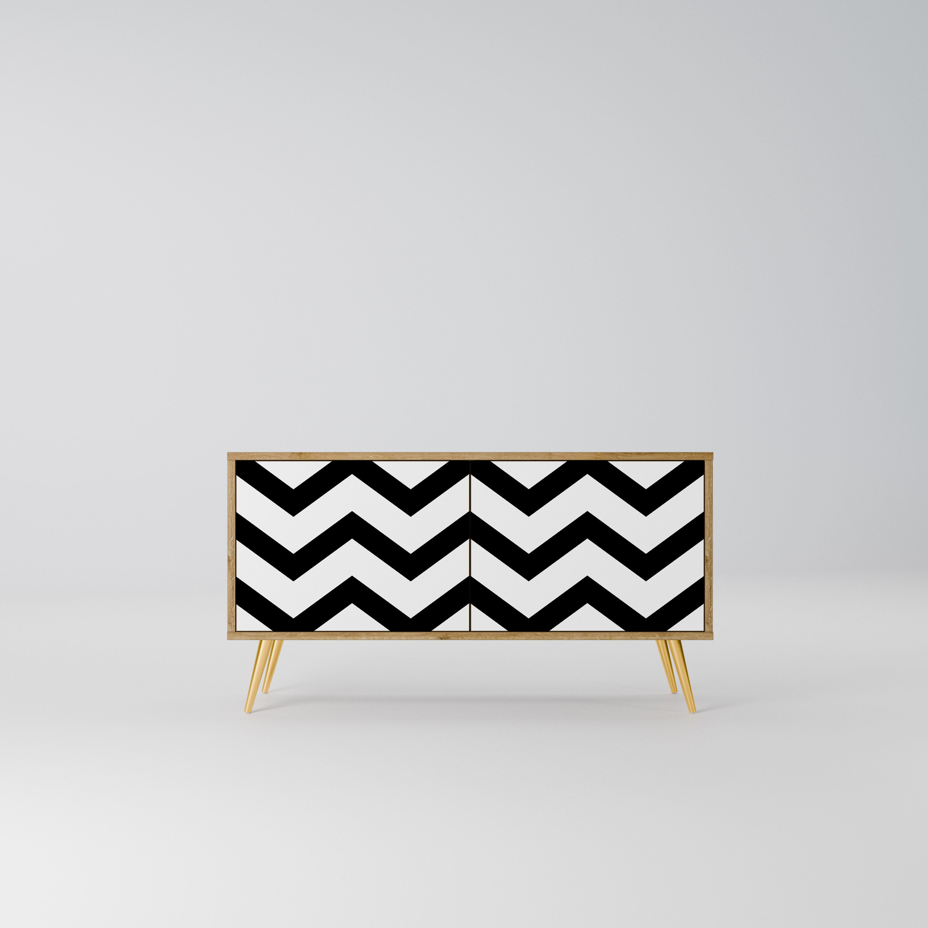 CLASSIC ZIG ZAG Kompaktowa szafka RTV 2-drzwiowa
