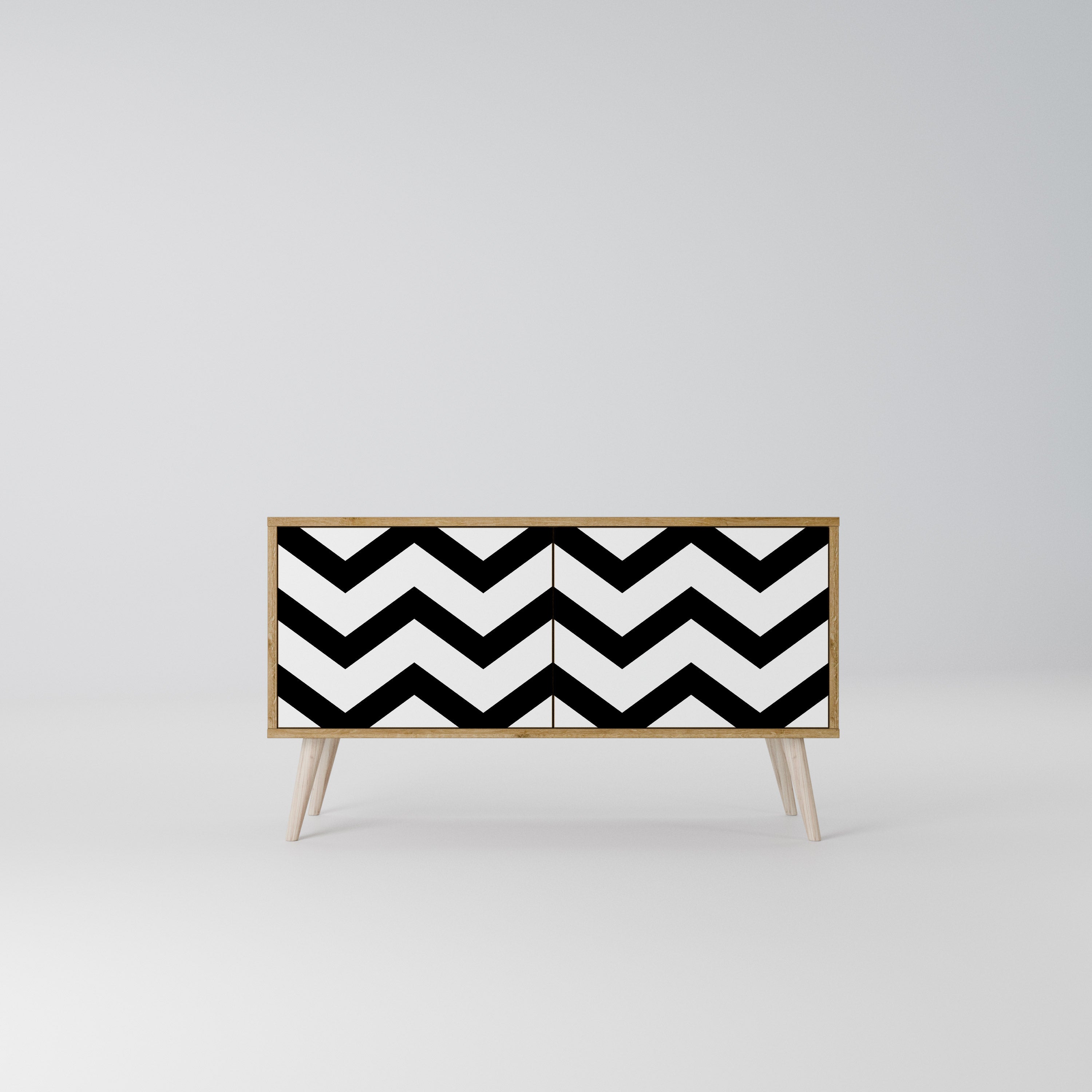 CLASSIC ZIG ZAG Kompaktowa szafka RTV 2-drzwiowa