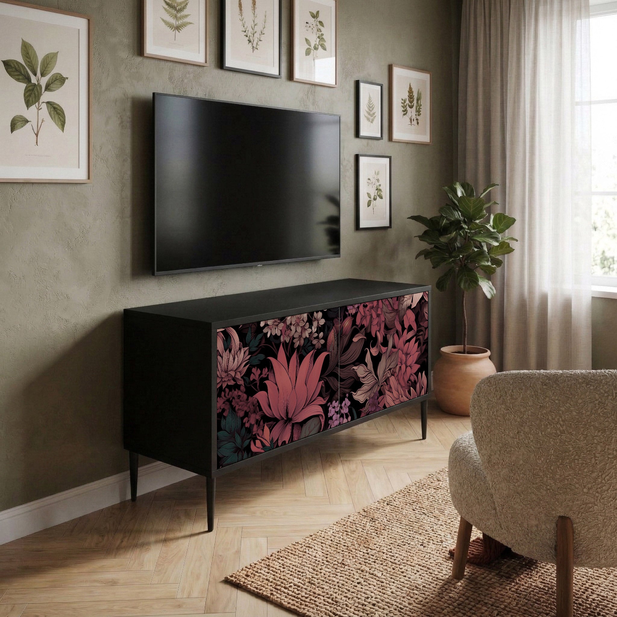FLORAL WHISPER Kompaktowa szafka RTV 2-drzwiowa